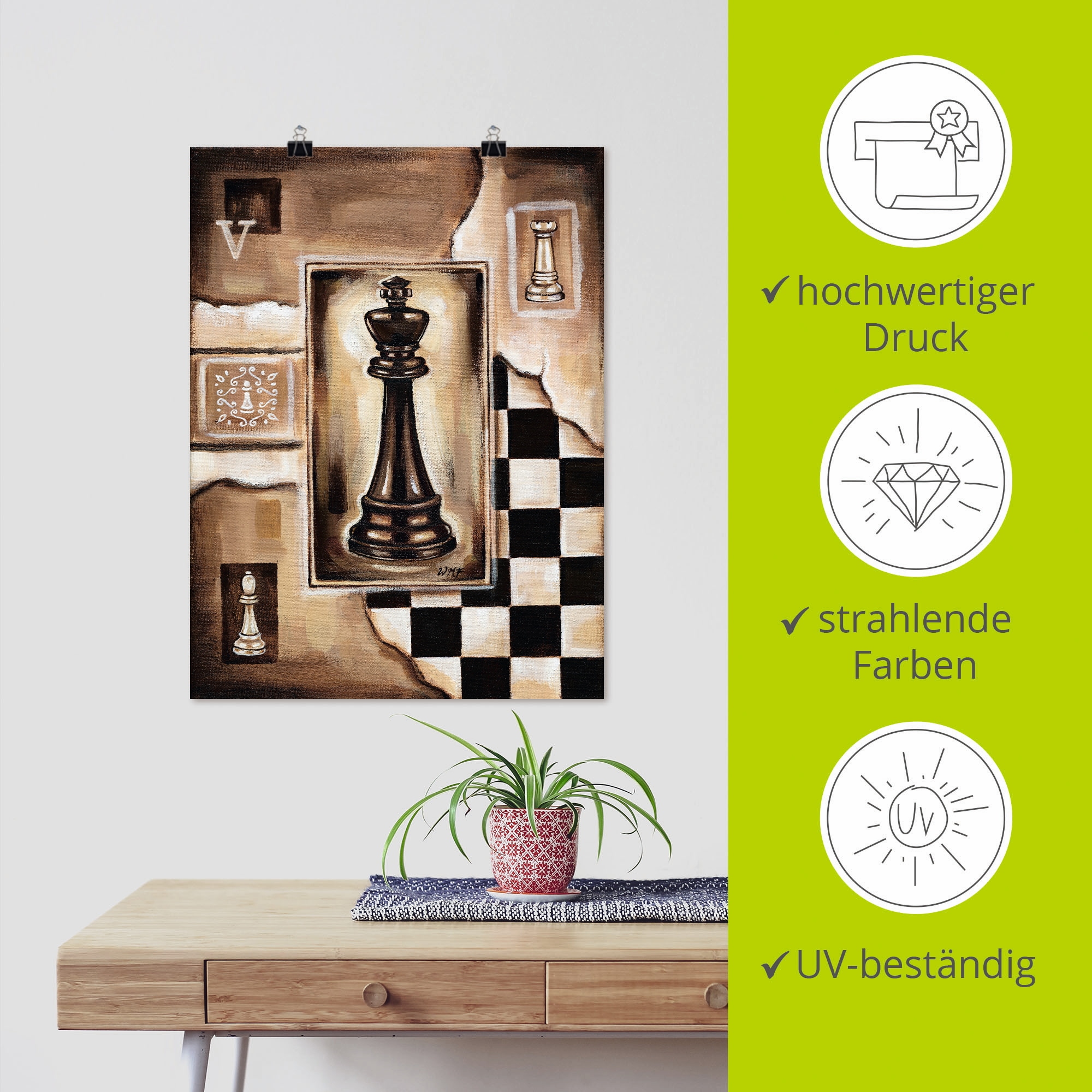 Artland Wandbild »Schach König« Schach 1 Stk. tlg. ohne Rahmen