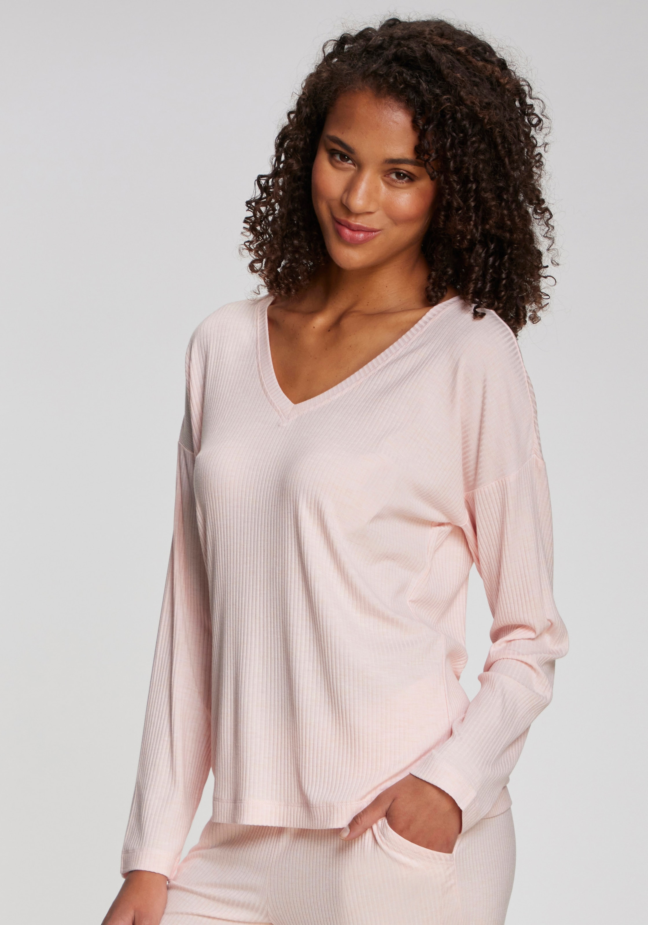 s.Oliver Haut de pyjama 1-teilig,  aus weicher Rippqualität