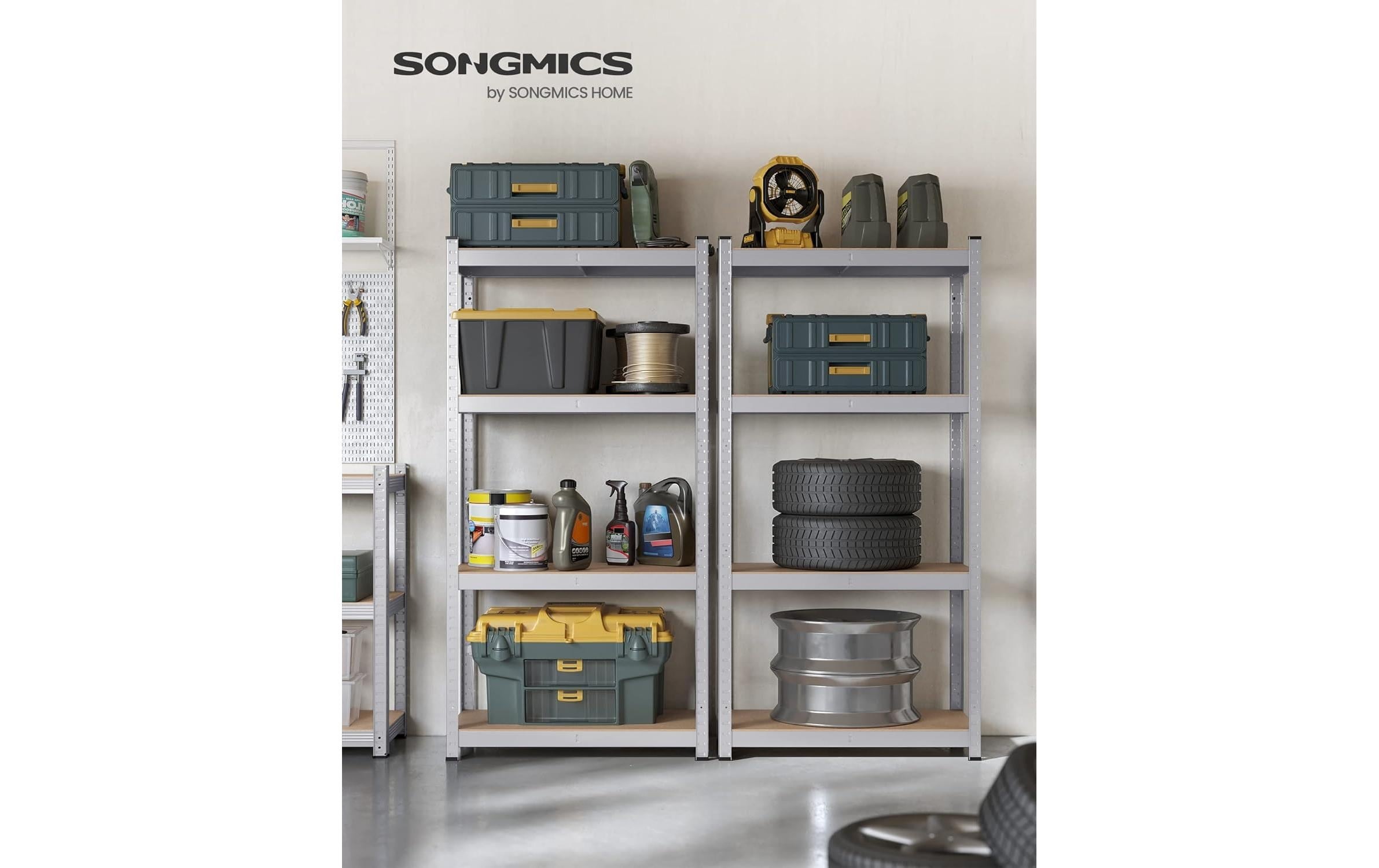 SONGMICS Schwerlastregal »2er-Set mit 4 Ablagen« 2 Stk. tlg. Schwerlastregal