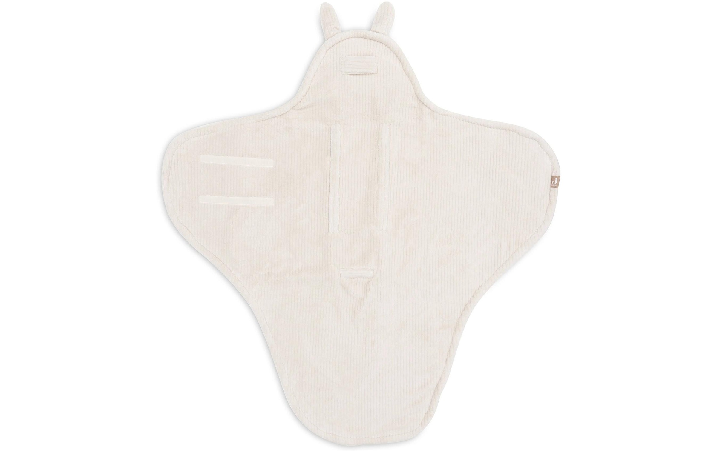 Jollein Couverture d'enveloppement »Bunny Cloudy Rib 105 x 100 cm« Flauschige Einschlagdecke mit Hasenmotiv