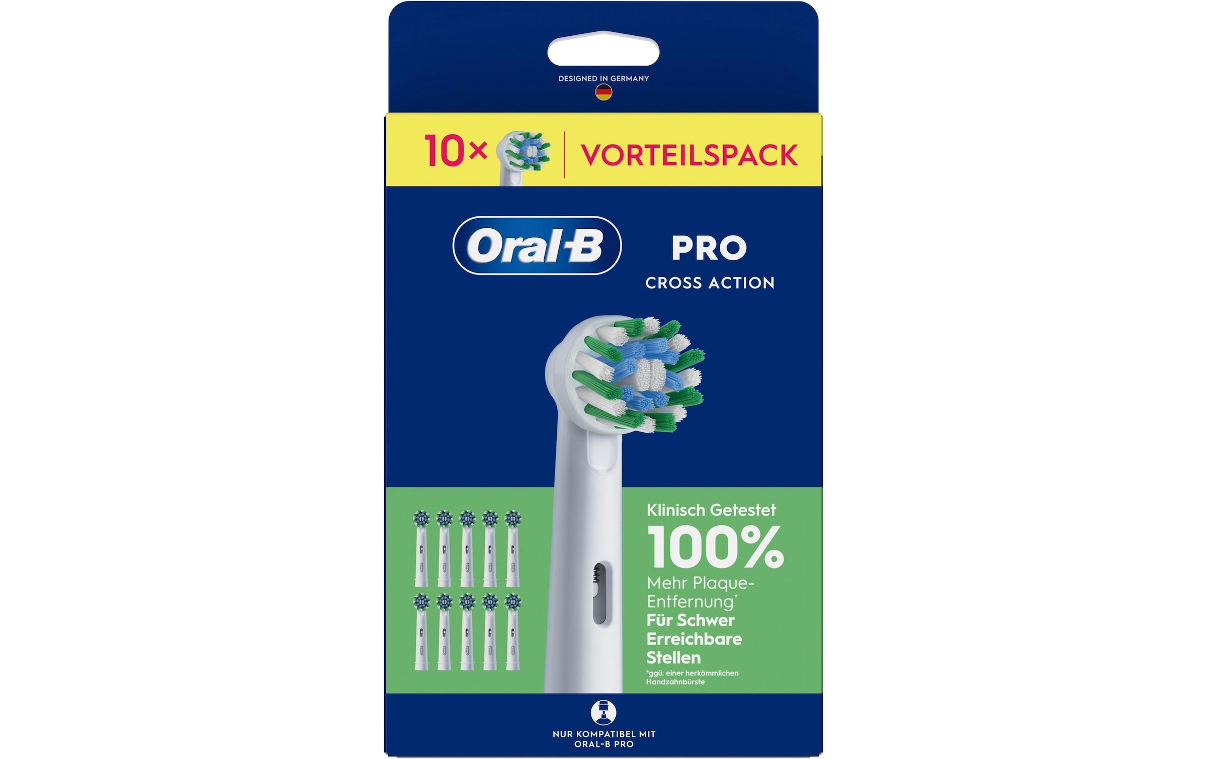 Oral-B Aufsteckbürsten »Pro CrossAction« Zahnreinigung mit innovativen X-förmigen Borsten
