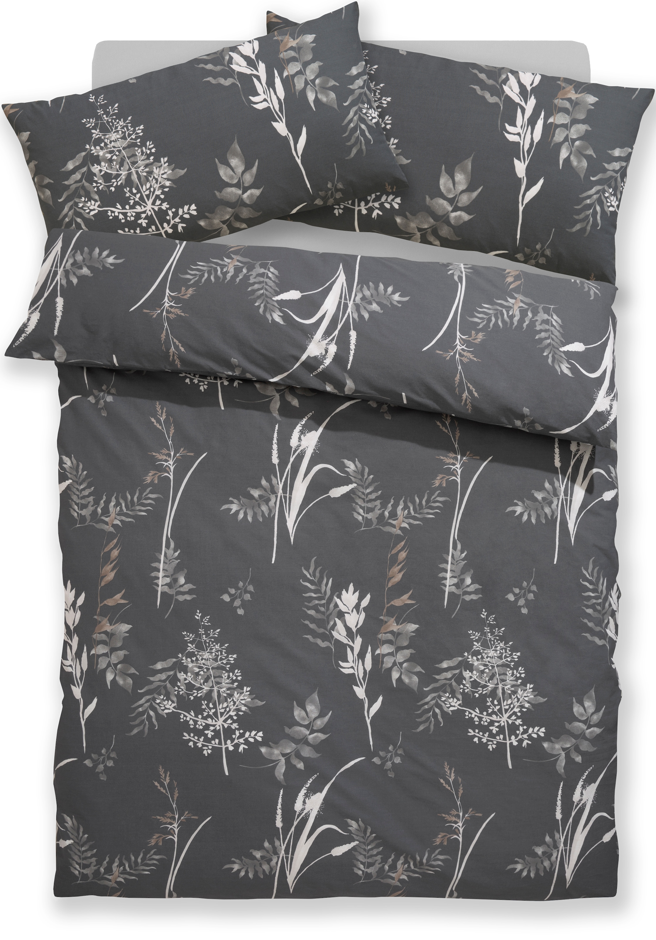 BIERBAUM Bettwäsche »Hellena« 2 Stk. tlg. in Gr. 135x200 oder 155x220 cm, 100% Baumwolle, Gräser