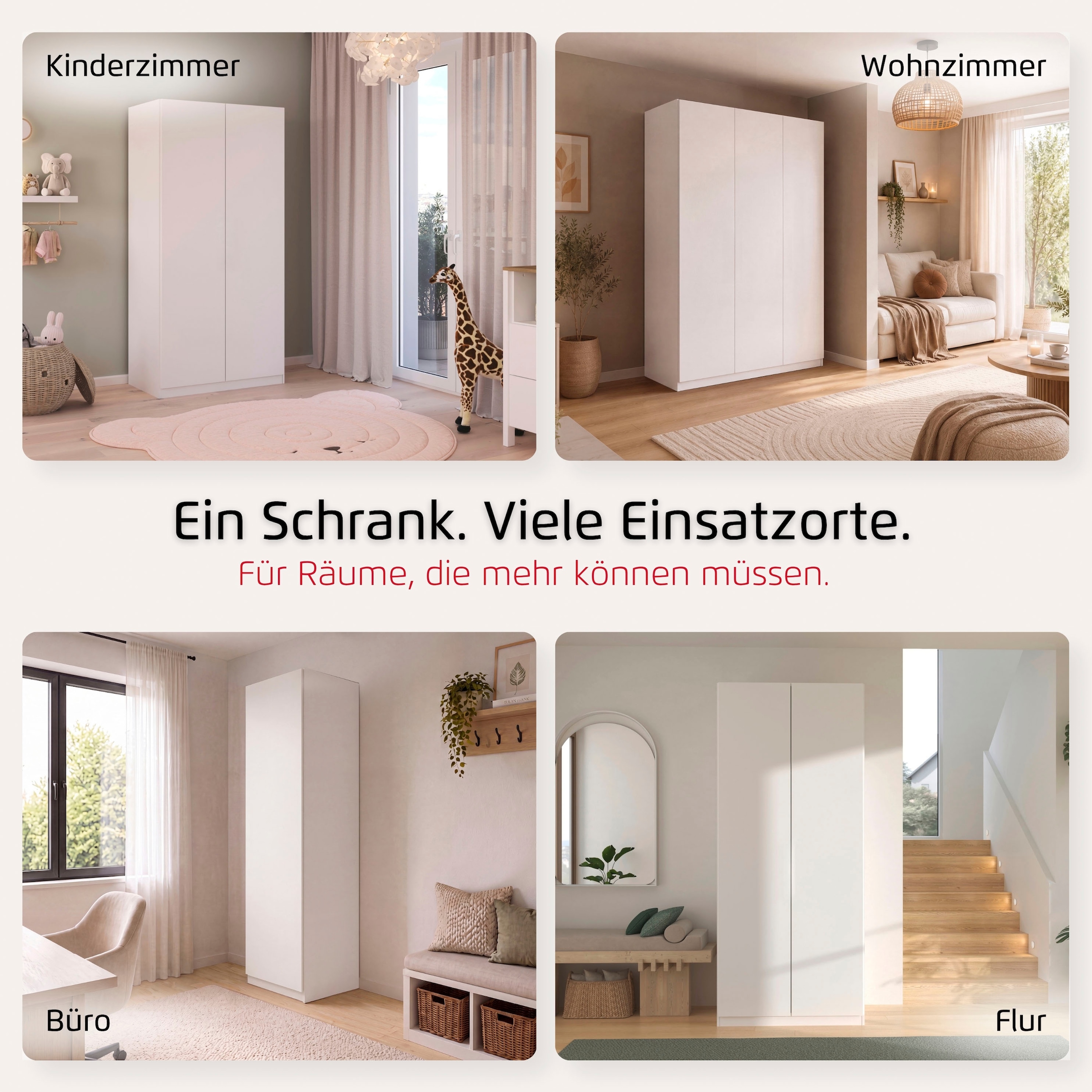 rauch Armoires à vêtements »Schlafzimmer Garderobe Kinderzimmer WELTNEUHEIT ELVIK by rauch-ONE« SYSTÈME DE MONTAGE RAPIDE BREVETÉ avec ouverture par pression FABRIQUÉ EN ALLEMAGNE