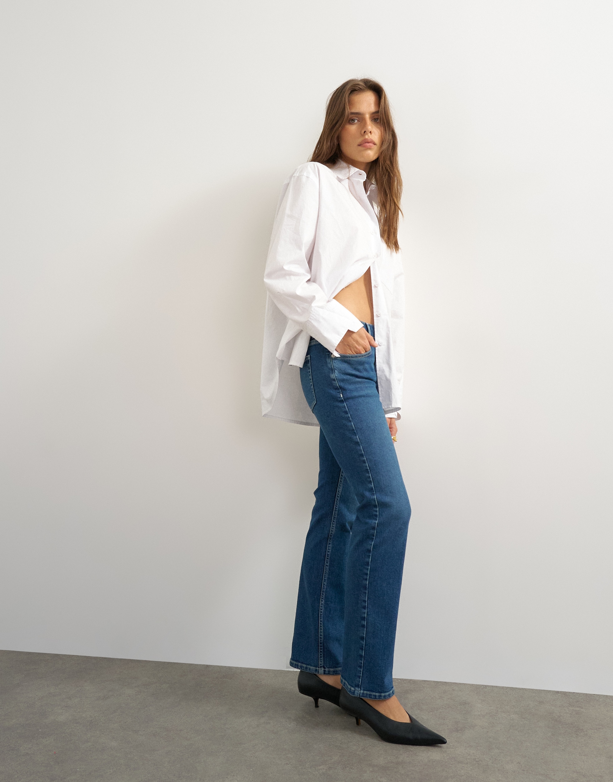 TOPSHOP Jeans slim »TSANILA SLIM LOW RISE JEANS« Mélange de coton, taille basse, coupe ajustée