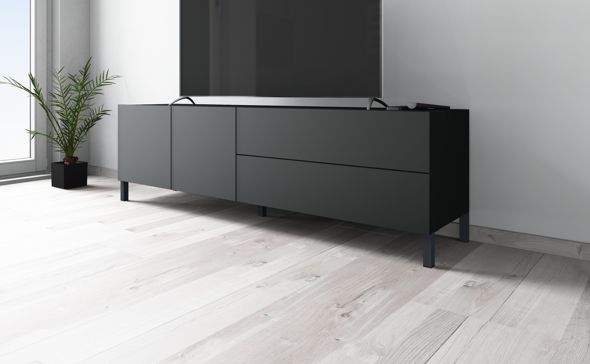 borchardt Möbel Table basse Metallfüsse, grifflose Optik