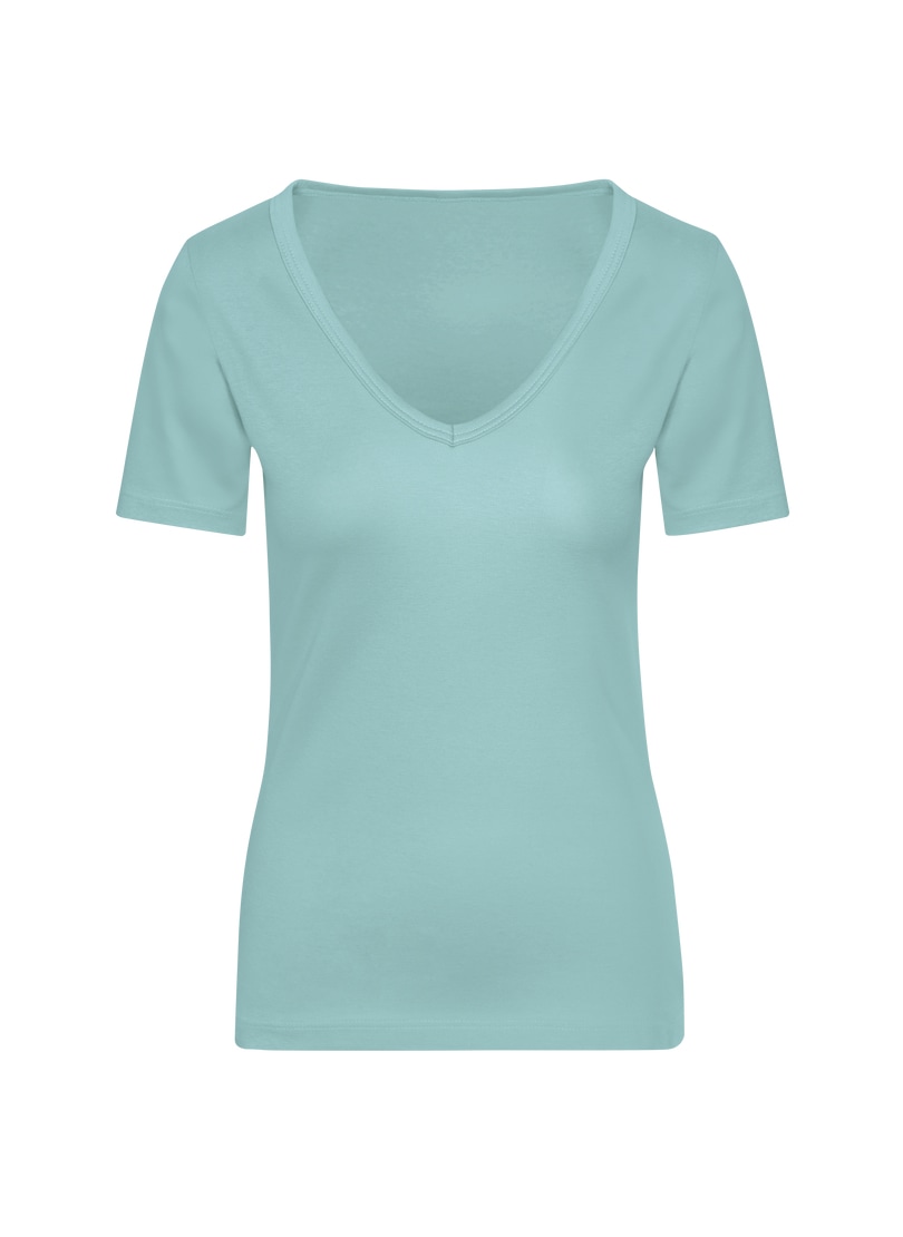 Trigema T-shirt »TRIGEMA V-Shirt aus Baumwolle/Elastan« 1 cuis