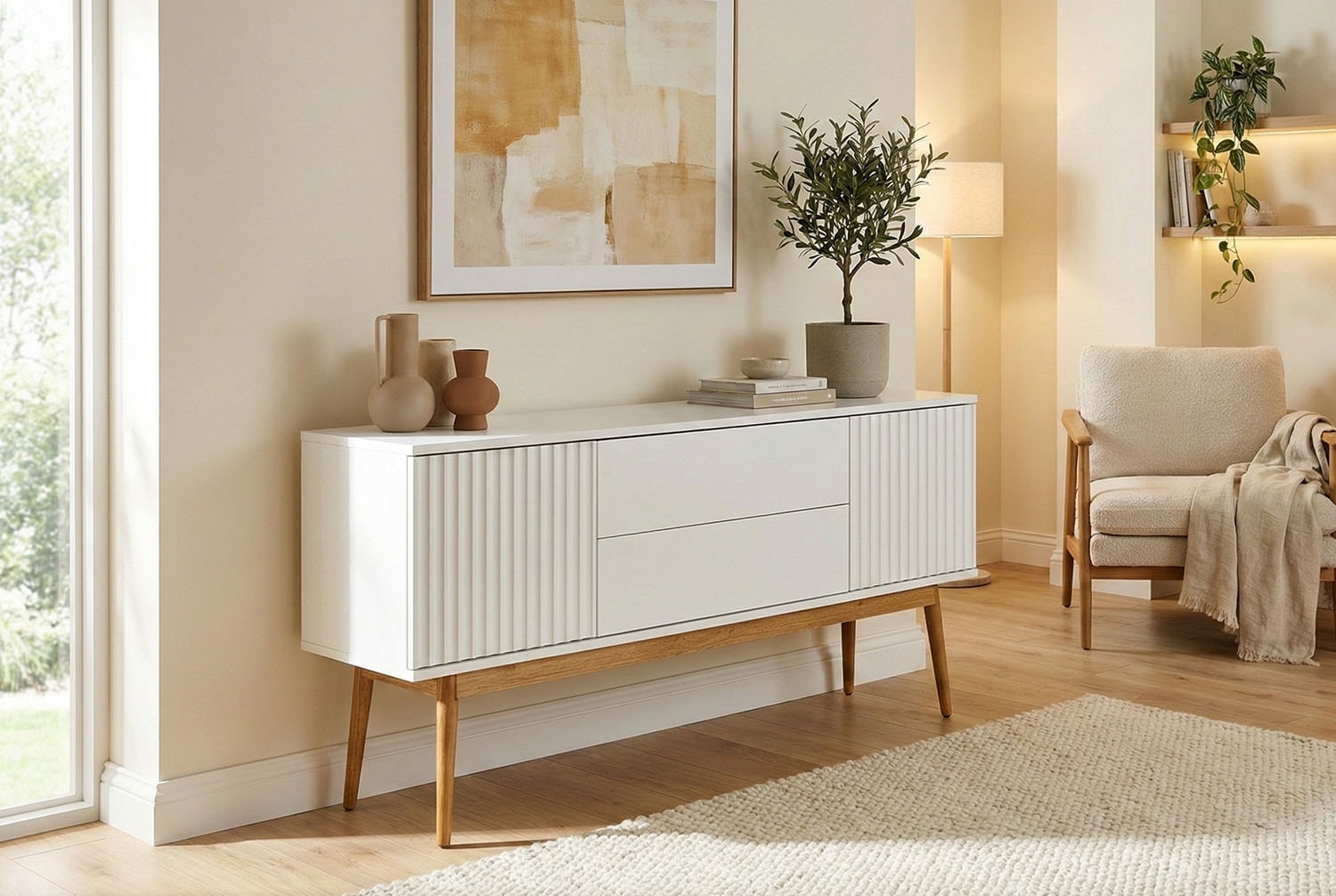 Jahnke Buffet »GRACE SB 150« Buffet bas, 2 portes & 2 tiroirs, design scandinave, largeur : 150 cm