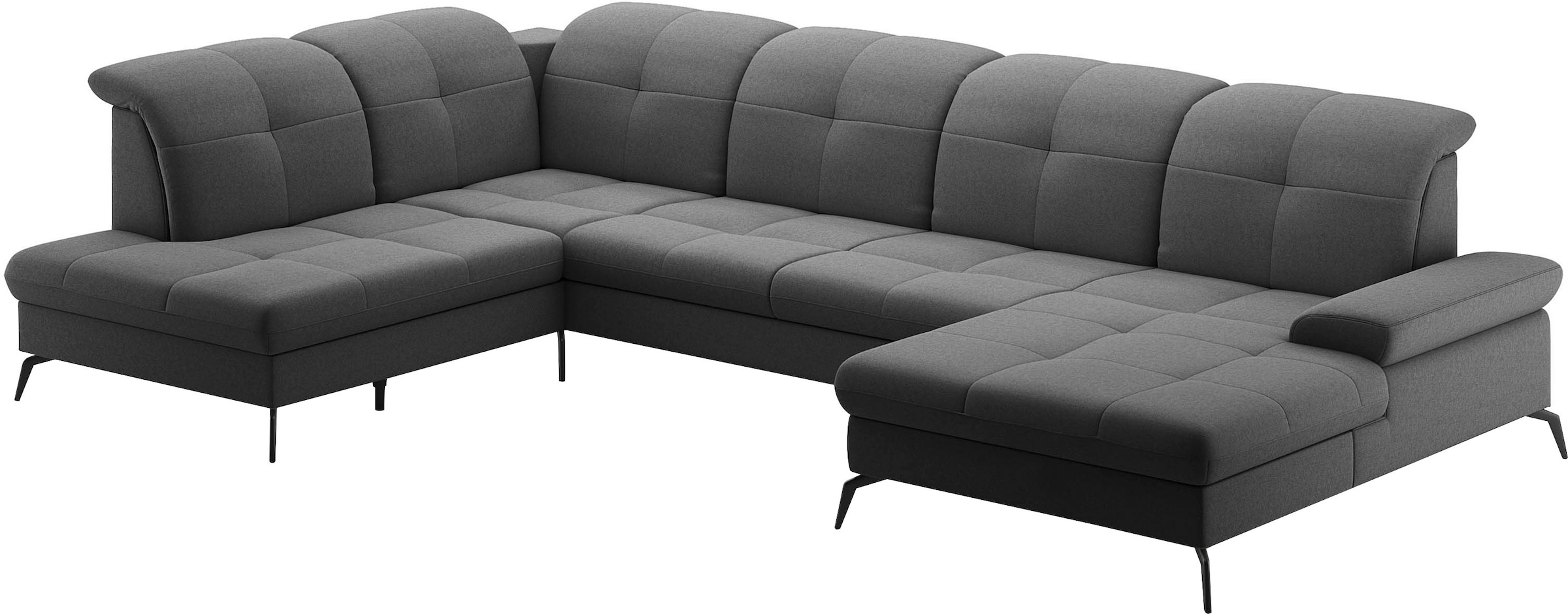 sit&more Wohnlandschaft »Amica, U-Form, inkl. Sitztiefenverstellung und Armteilverstellung« wahlweise mit Kopfteilverstellung, Bettfunktion und Bettkasten