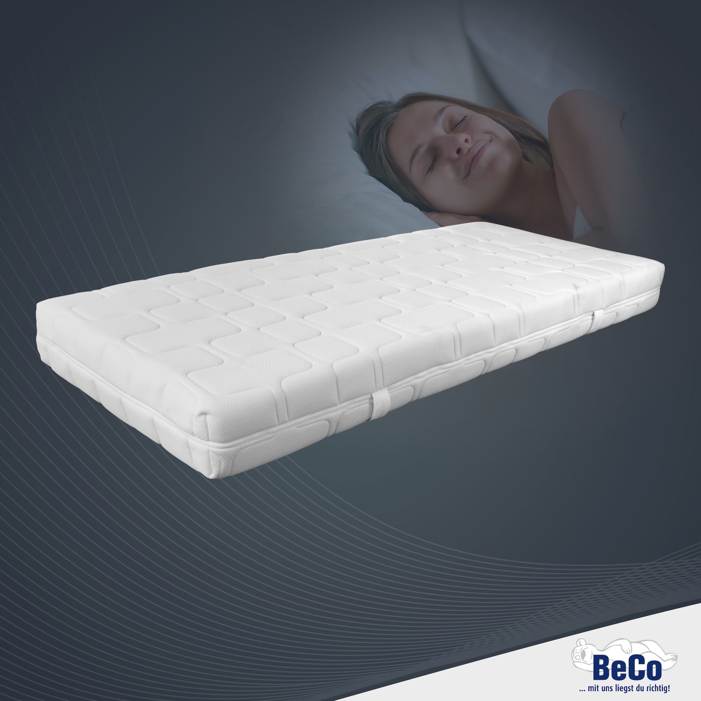Beco Matelas en mousse de gel »GUMO, 7 Zonen Matratze 90x200,140x200 und mehr, weiche & feste Seite« 20 cm hoch 1 cuis tlg. surmatelas en mousse gel déchargeant la pression, respirant, matelas double face/partenaire