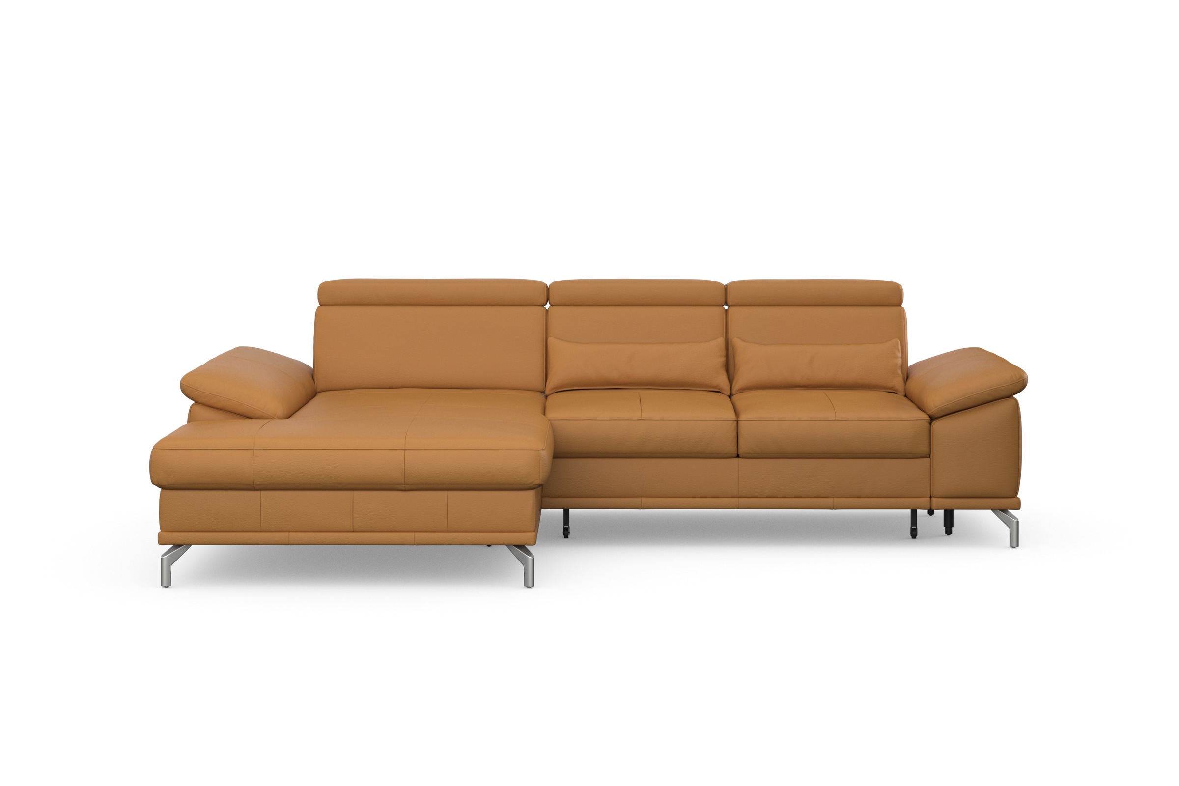 sit&more Canapé d'angle »Cabrio L-Form, B: 295 cm, mit Sitztiefen-, Arm- & Kopfteilverstellung« 2 coussins lombaires, ressorts ensachés, fonction lit et rangement en option