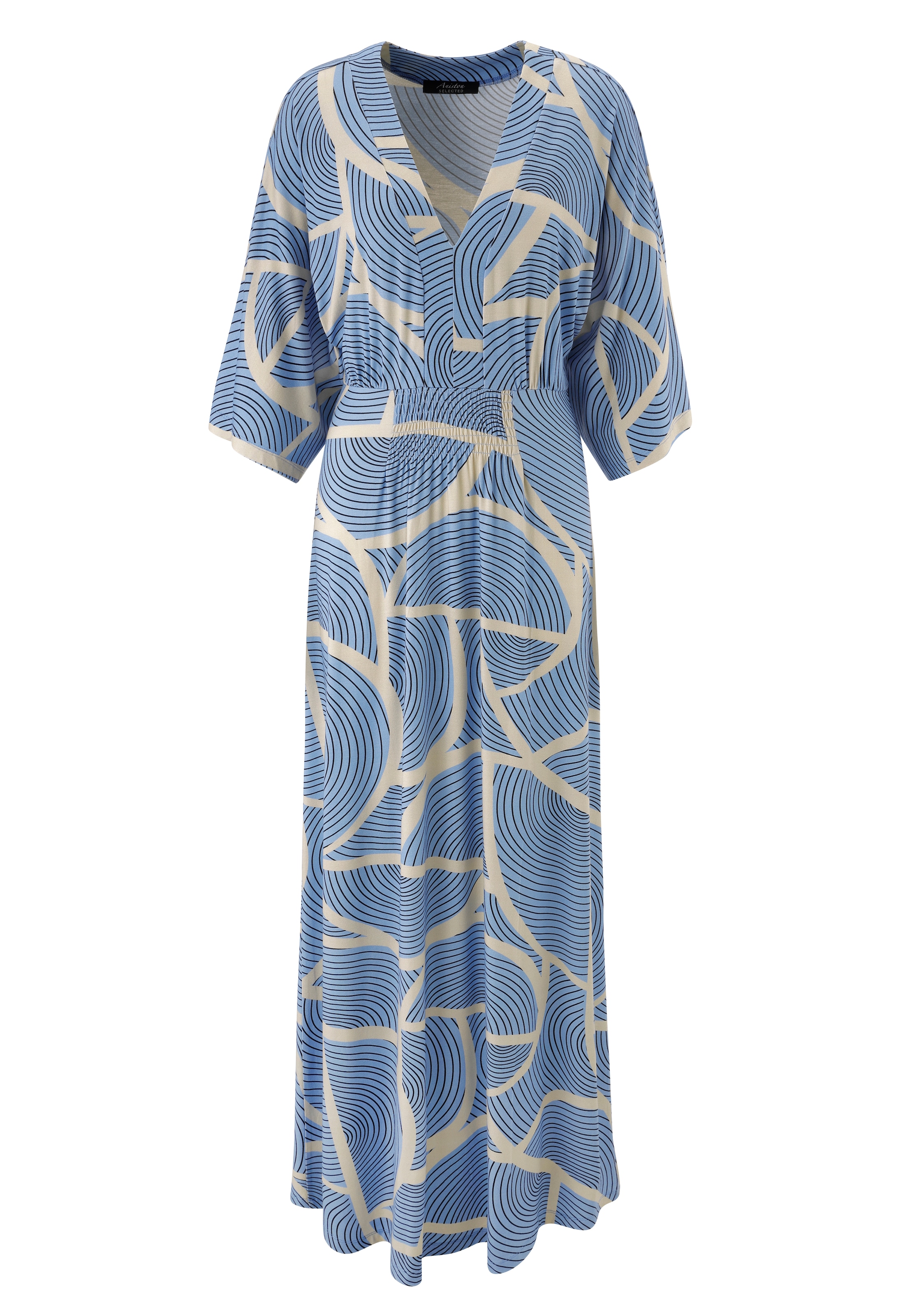 Aniston SELECTED Maxi robe mit weiten, 3/4-langen Ärmeln - NEUE KOLLEKTION