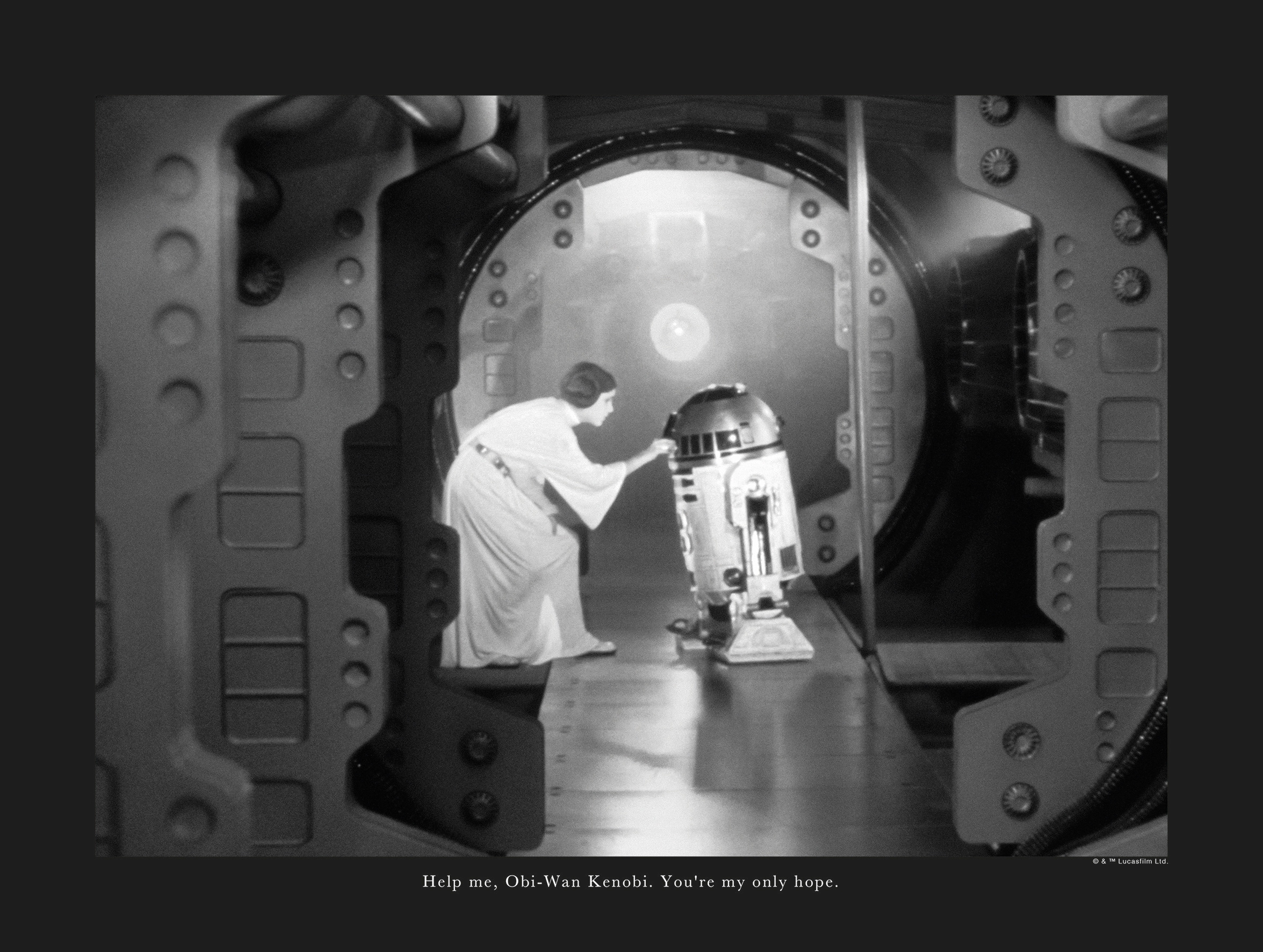 Komar Image »Star Wars Classic Leia R2D2 Quote« 1 cuis tlg. Wandbild zur Dekoration im Kinderzimmer - ohne Rahmen