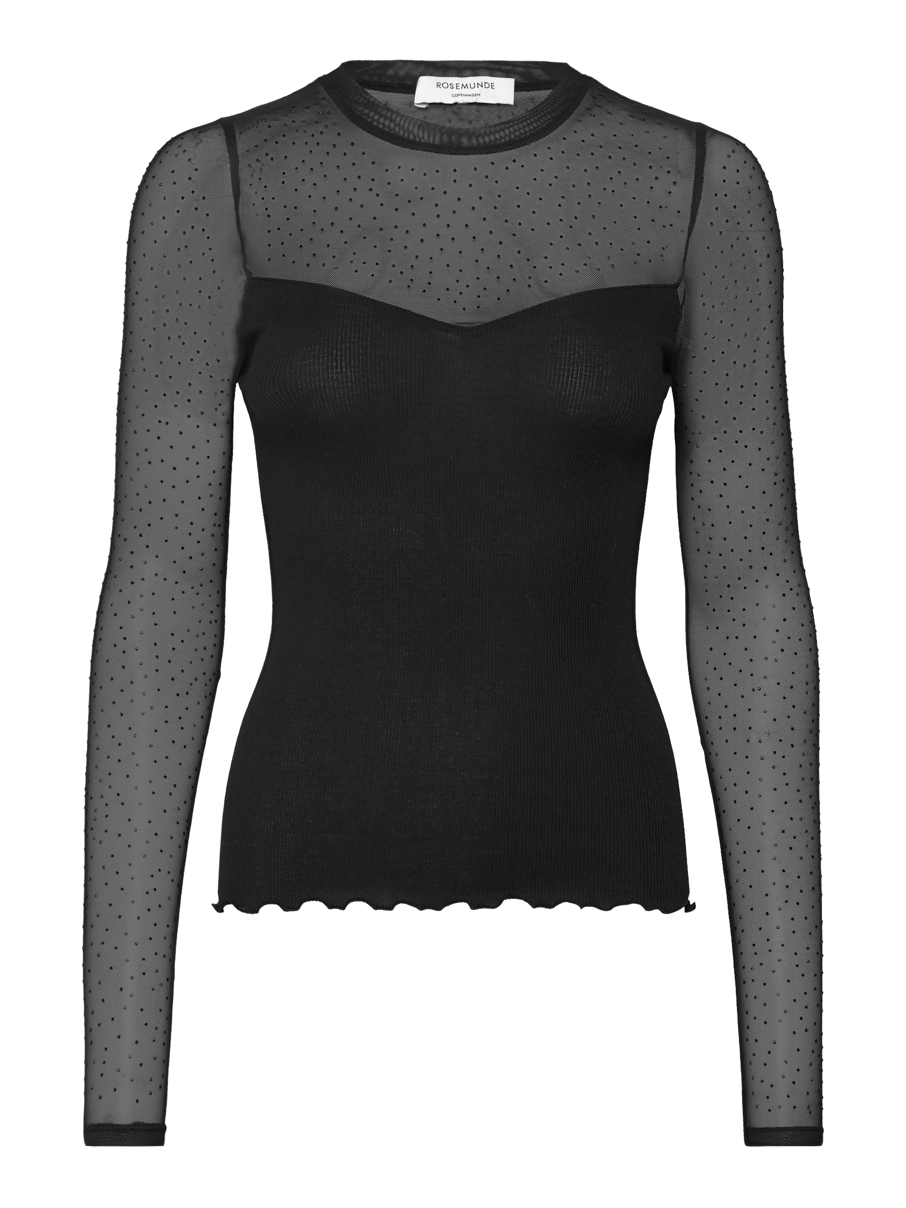 rosemunde T-shirt à manches longues »Bernadine shirt«, Spitzeneinsatz an Brust und Ärmeln, feminin, bequem, reine Baumwolle
