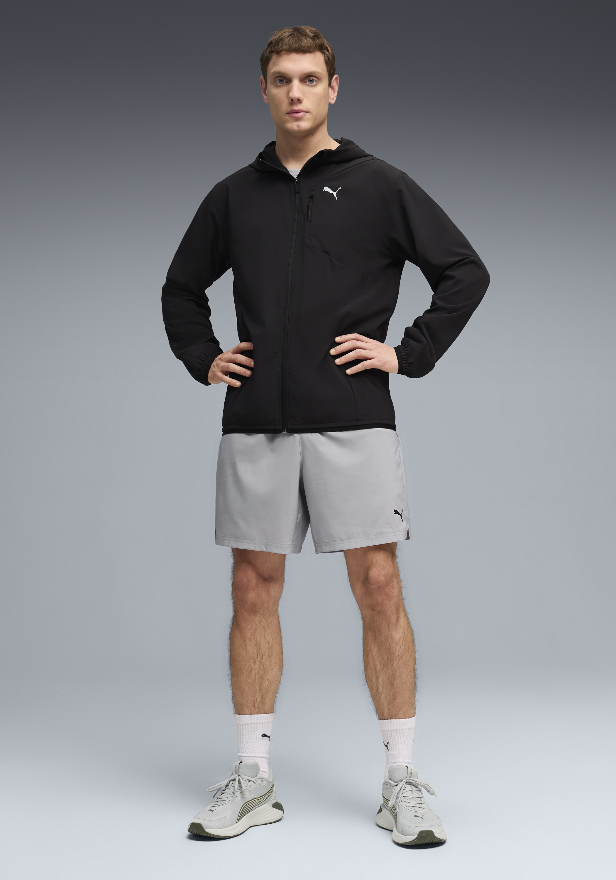 PUMA Kapuzensweatjacke »M PWRTRAIN STRETCH WOVEN JACKET« mit Kapuze, für Training und sportliche Aktivitäten