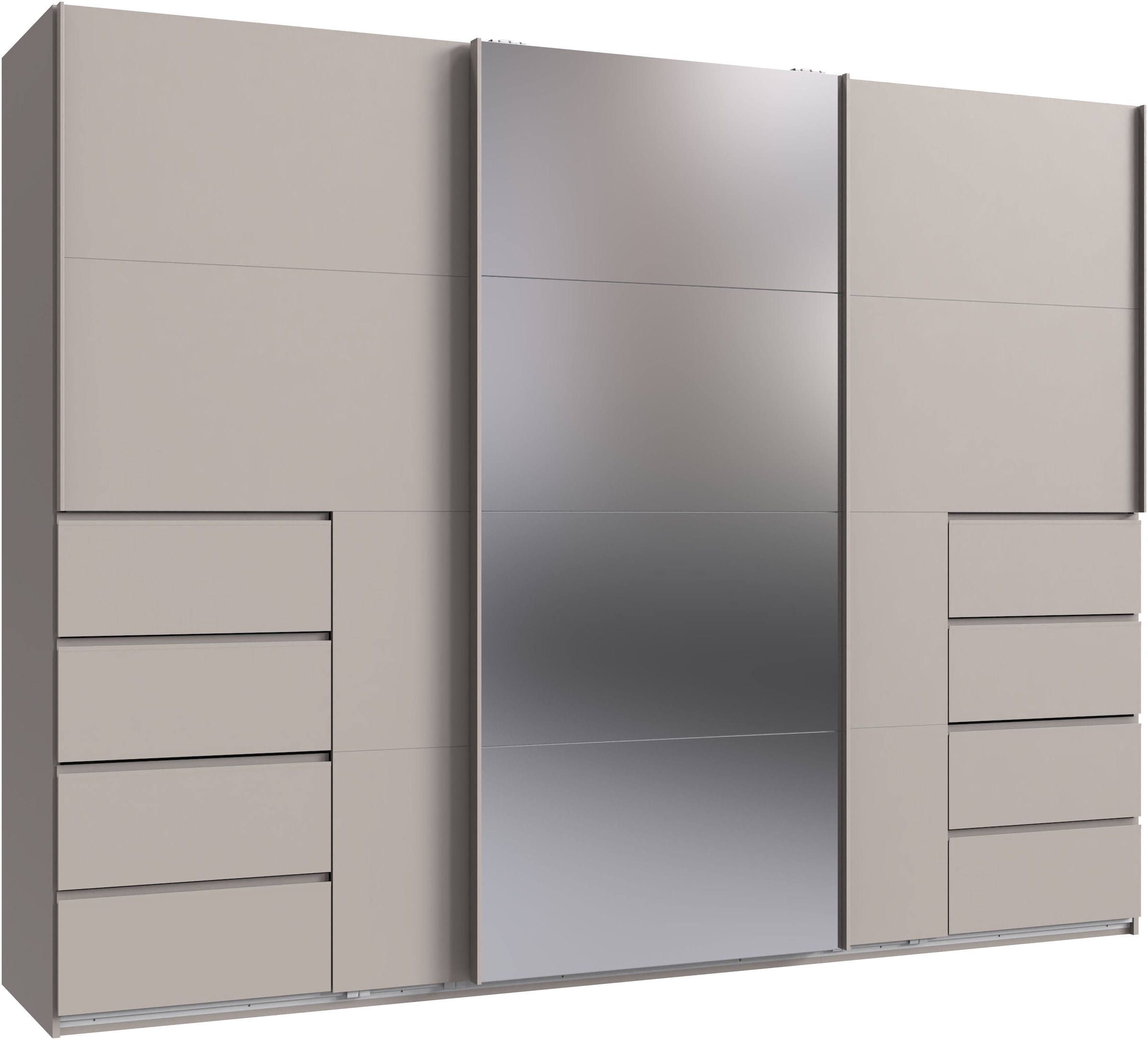 Wimex Schwebetürenschrank »Bali in den Breiten 225cm & 270cm, Kleiderschrank mit Spiegel« Schrank mit 3 Türen, Farbe: Kaschmir