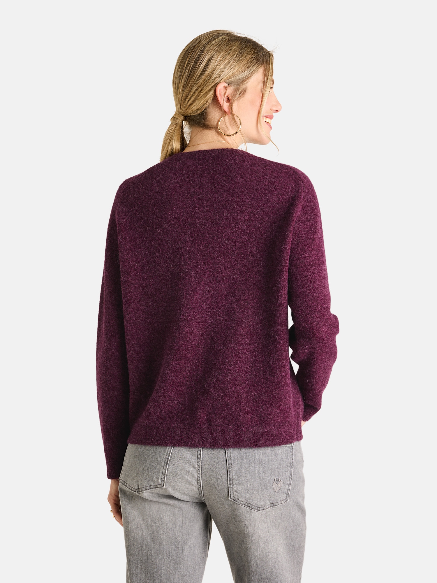 Lieblingsstück Pull à col rond »SamsaraEP« en mélange de matériaux avec alpaga