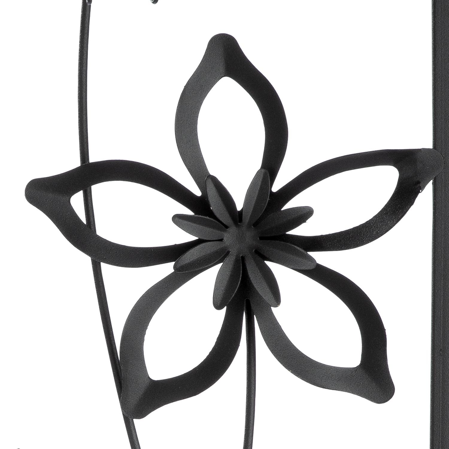 GILDE Wanddekoobjekt »Wandrelief, "Black Flowers", Blumenmotiv, Metall, schwarz« Wandrelief Black Flowers Blumen Wanddeko Wohnzimmer