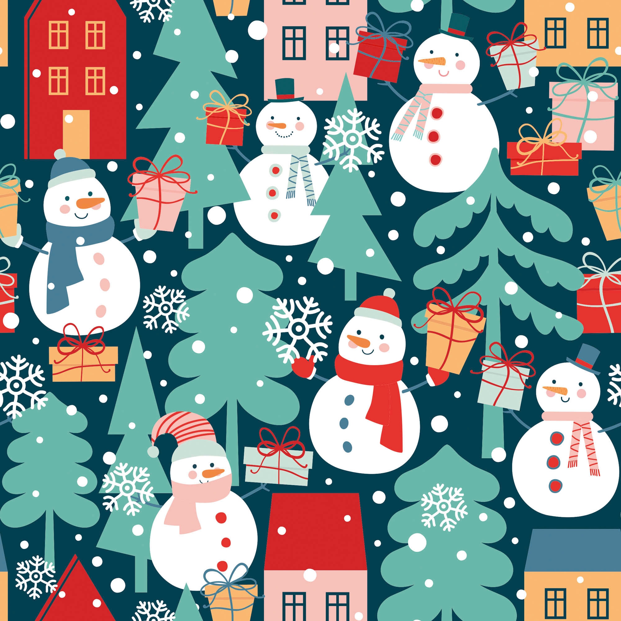 queence Dekokissen »Niklas« Kissenhülle,Schneemänner,Tannenbäume,Weihnachten,Winterlich,Festlich