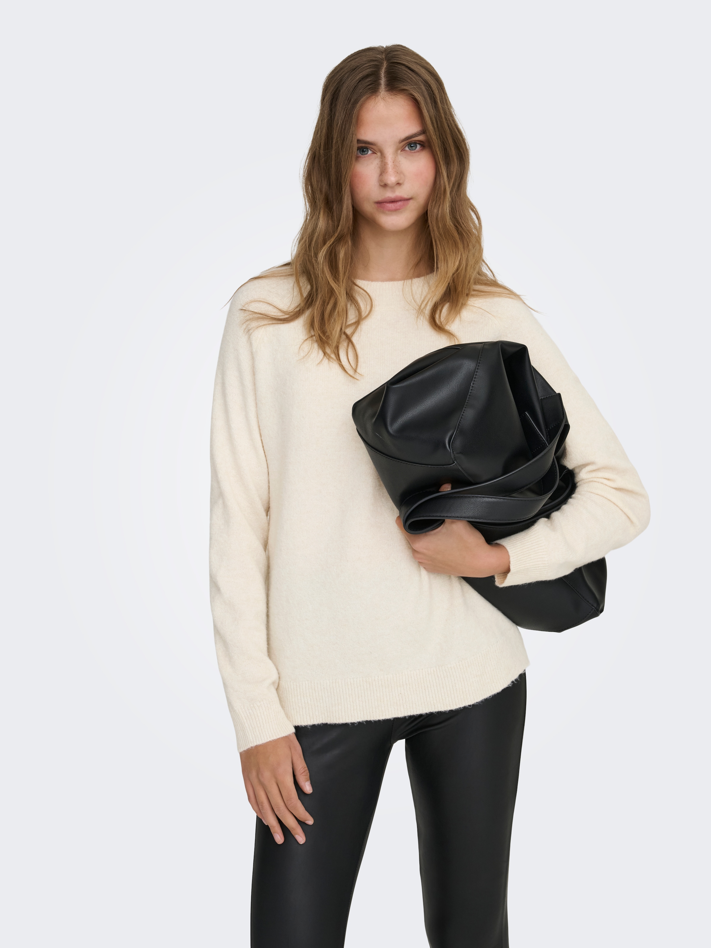 ONLY Pull à col rond »ONLRICA LIFE L/S PULLOVER  KNT NOOS« Materialmix, regular fit