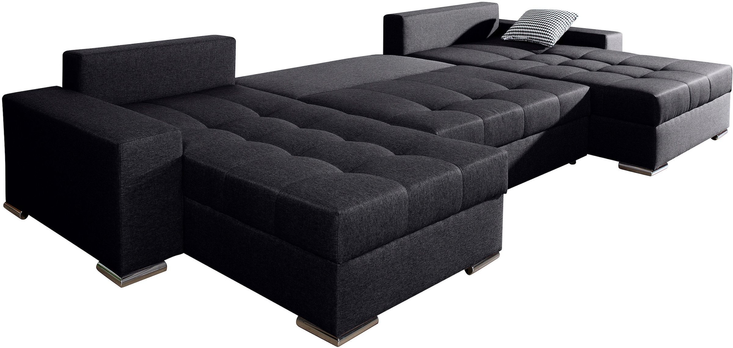 COLLECTION AB Paysage de salon »Josy XXL U-Form, B: 333 cm, mit 2 Recamieren 77 & 97 cm« Bettfunktion, Bettkasten & 2 Zierkissen, Federkern