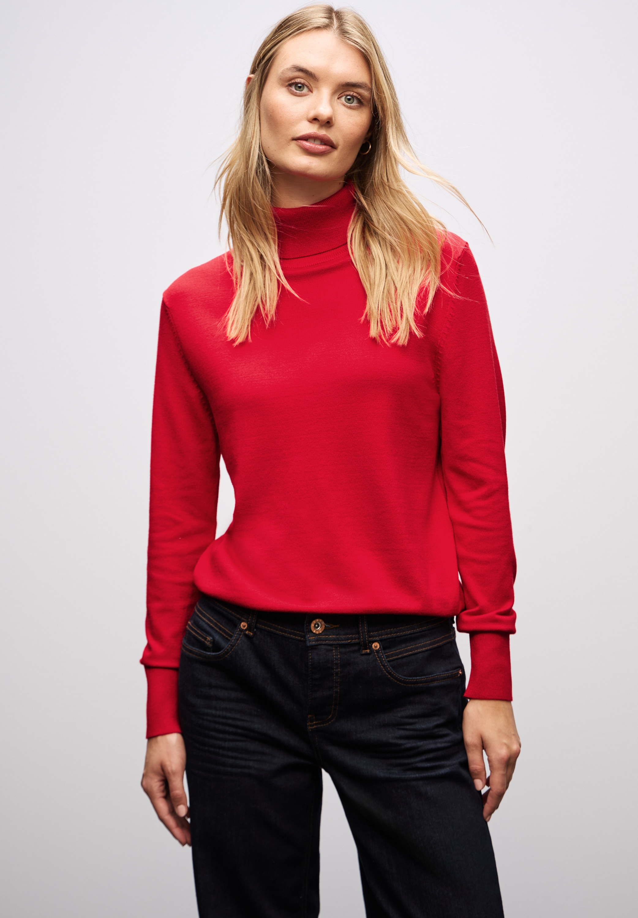 STREET ONE Rollkragenpullover mit Viskose