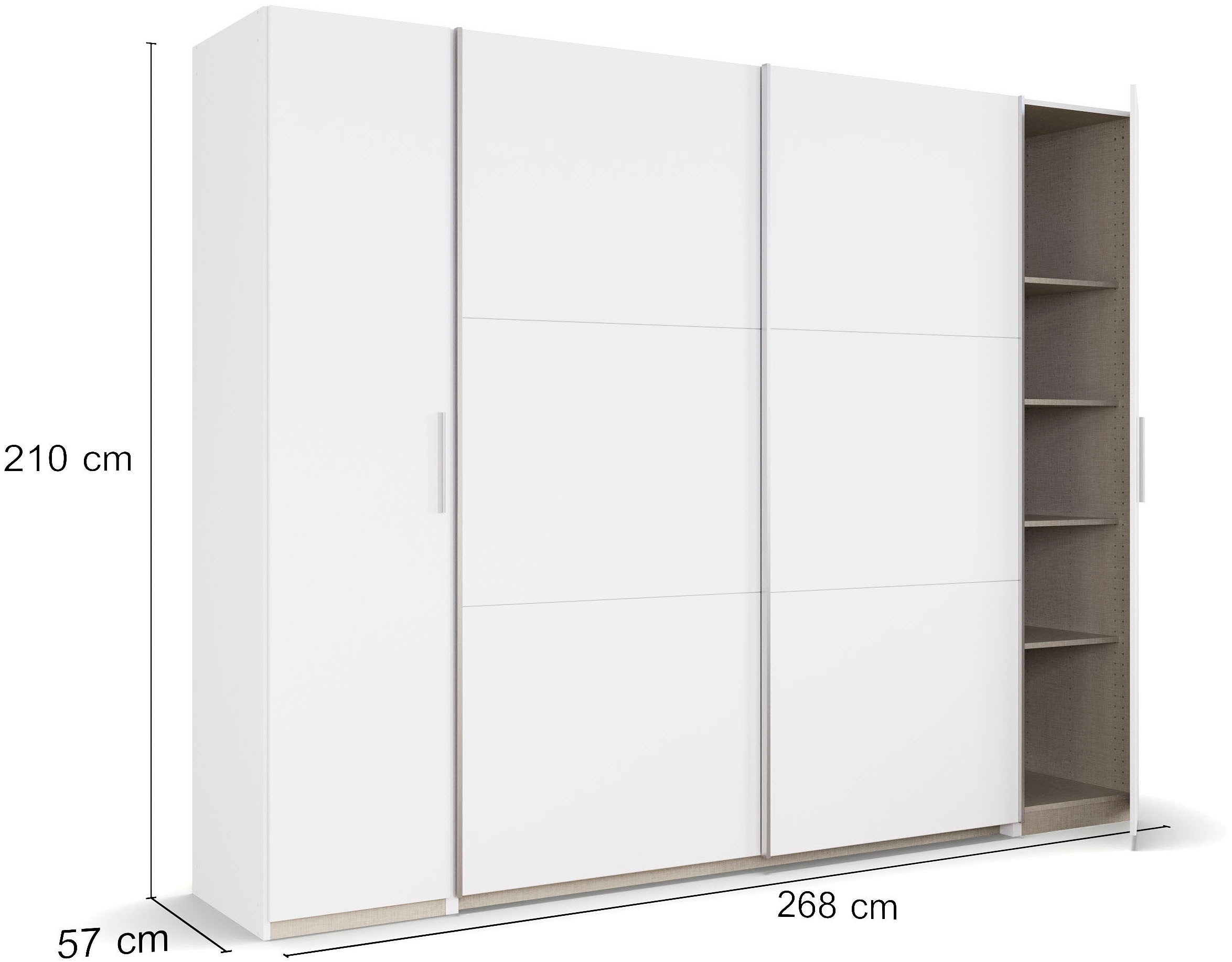 rauch Armoire à portes coulissantes »Kleiderschrank Drehtürenschrank Schrank Garderobe KRONACH TOPSELLER« in 3 Ausstattungen BASIC/CLASSIC/PREMIUM, Breiten 225/268/311/354 cm,  mit Dreh- und Schwebetüren und vielen Einlegeböden MADE IN GERMANY