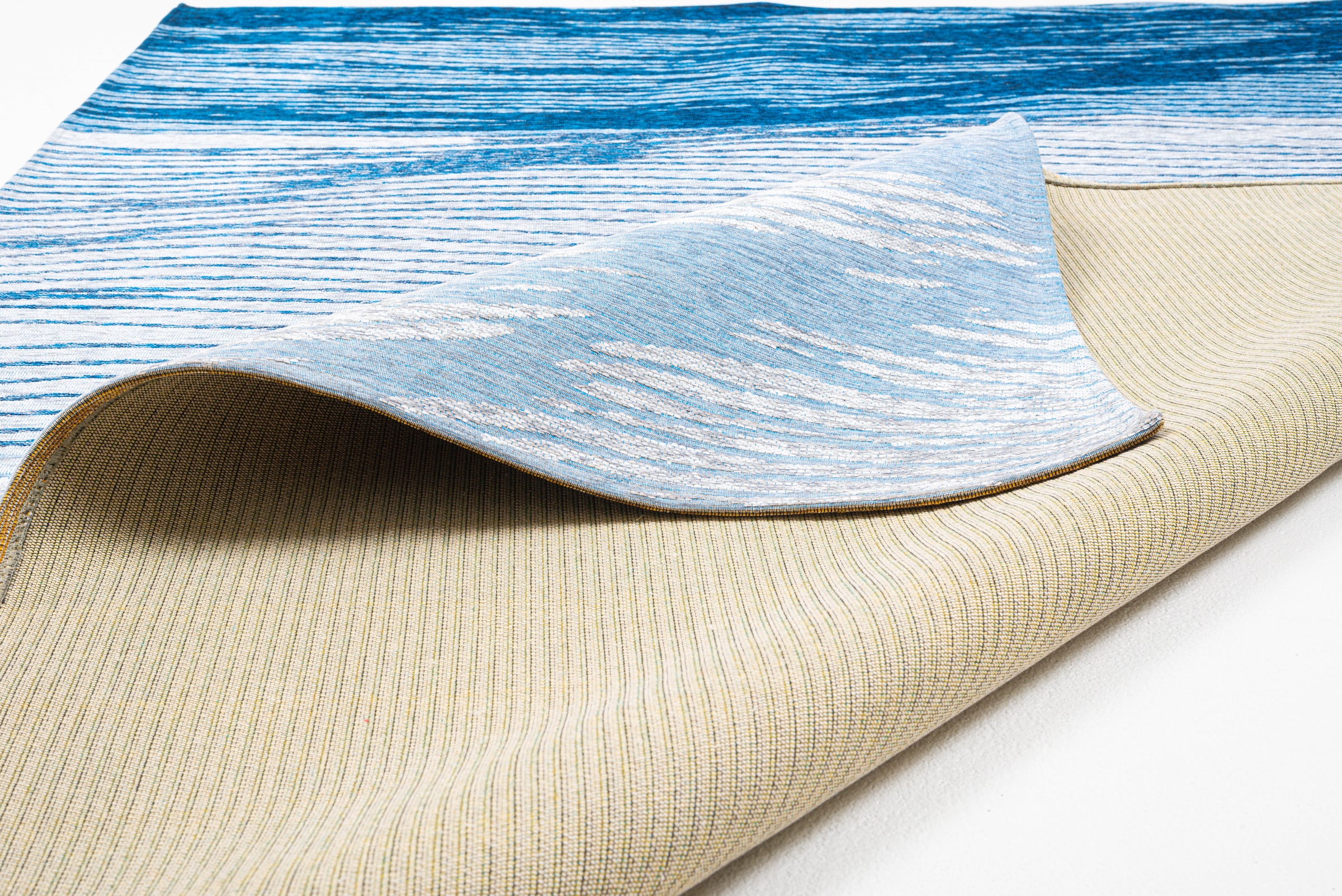 Sansibar Tapis »Keitum 007« Rectangulaire 3 mm Höhe tissu plat, design moderne à vagues & sabres croisés