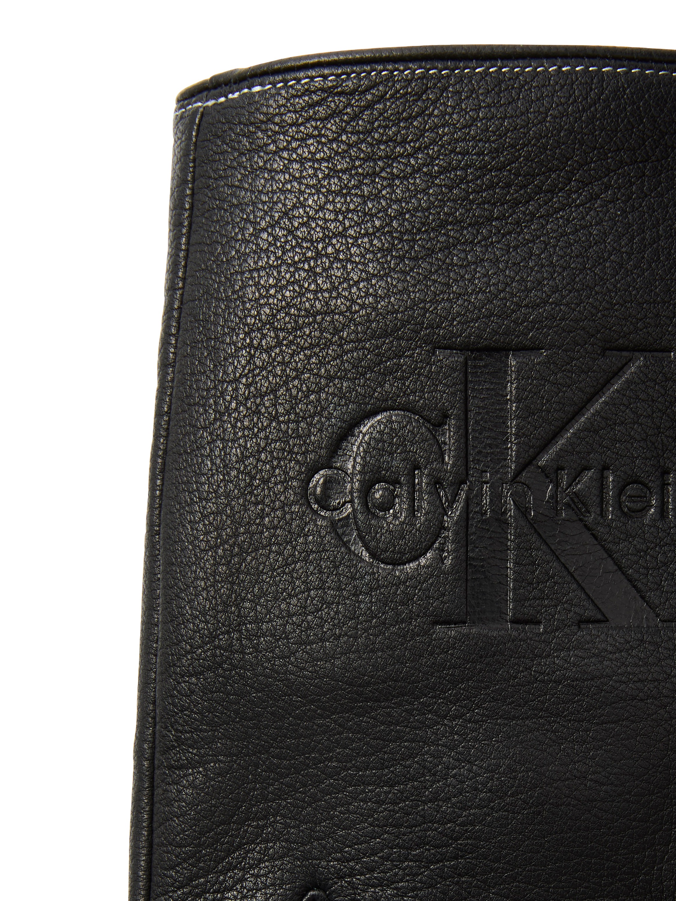 Calvin Klein Gants en cuir coupe régulière avec bouton-pression