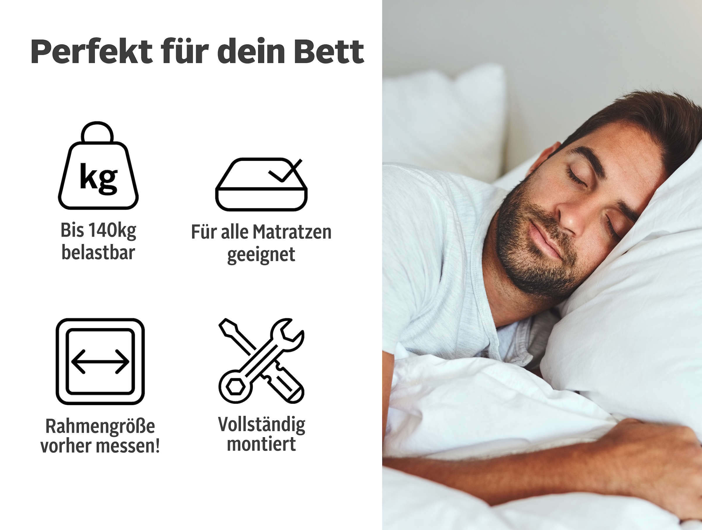 Älgdröm Sommier à lattes »Tronfjell, 90x200, 140x200 cm und weiteren Grössen« Lattenrost für alle Matratzen, langlebig, ergonomisch, 7-Zonen