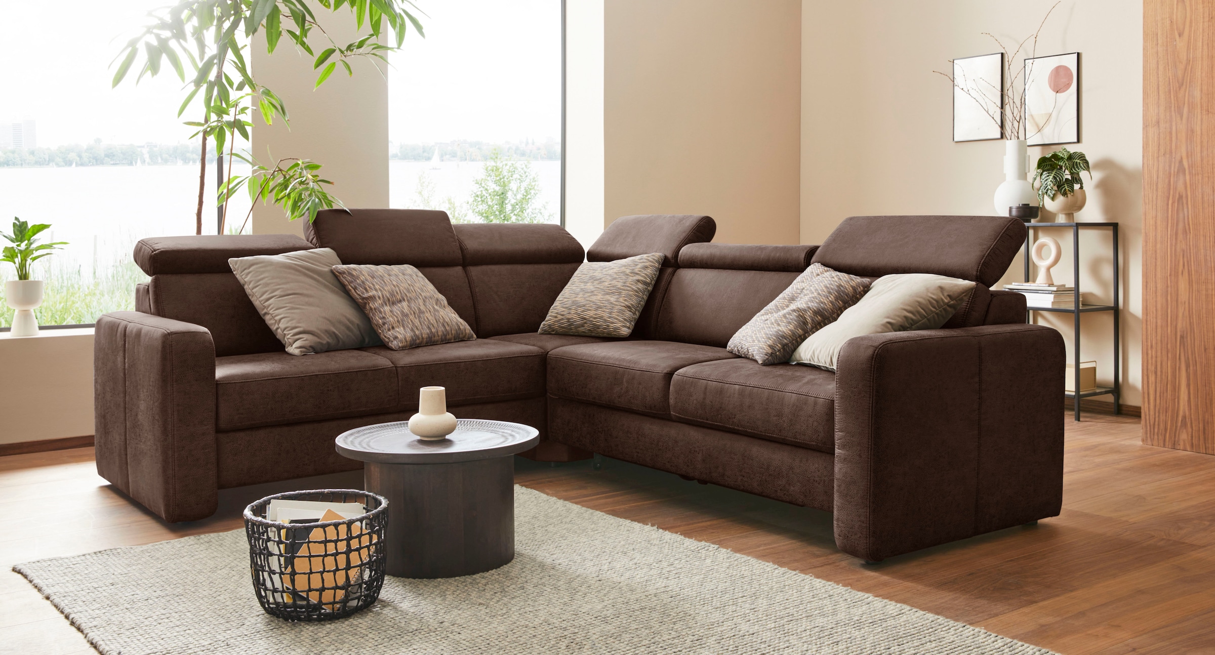 sit&more Canapé d'angle »Bologna L-Form« Kopfteilverstellung, wahlweise mit Bettfunktion und Schubkasten