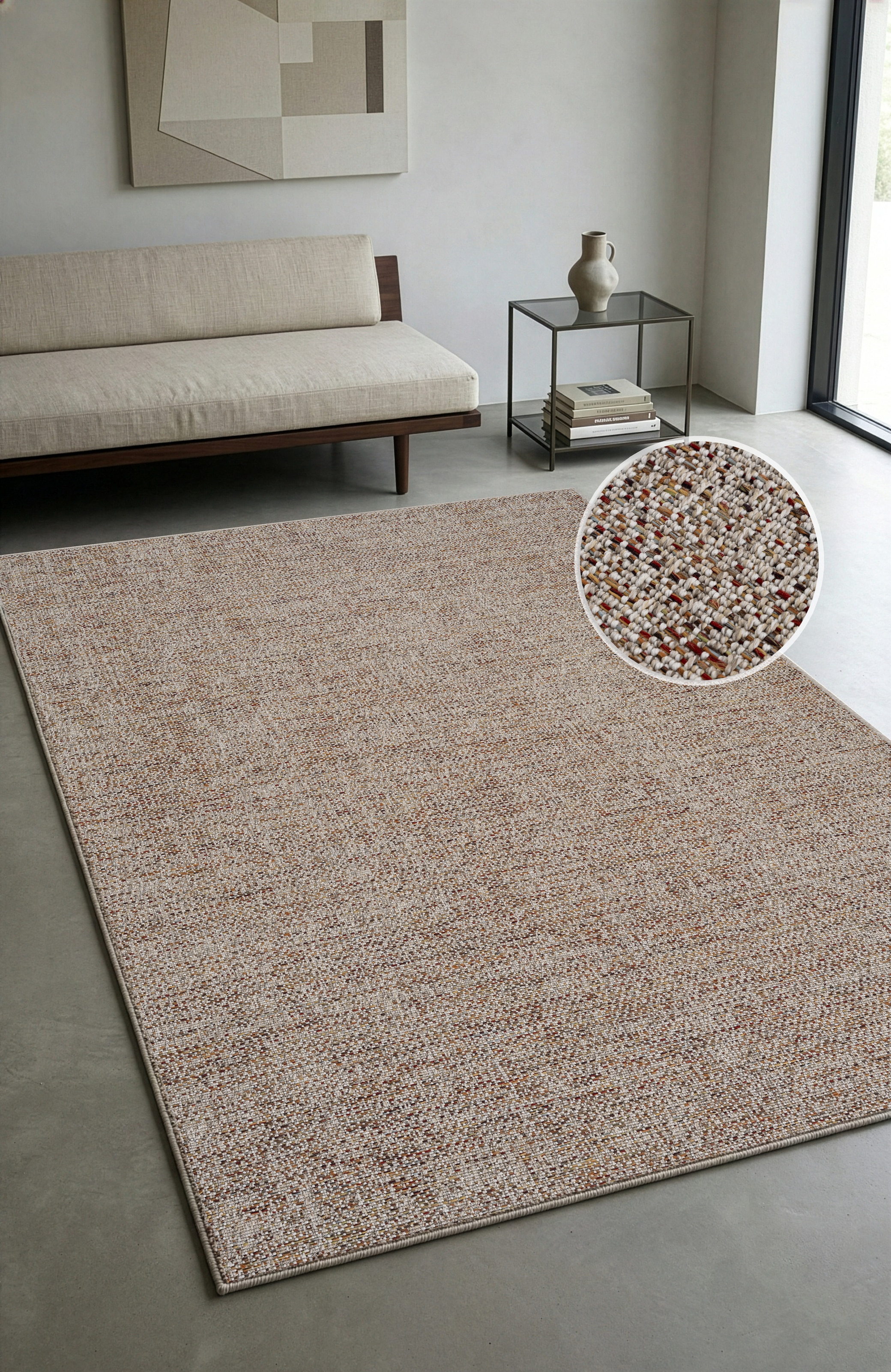 GOODproduct Teppich »Lennor, In- und Outdoor geeignet, Balkon, Camping« rechteckig 8 mm Höhe Wetterfest & UV-beständig, meliert, Sisal-Optik, Esszimmer, Wohnzimmer