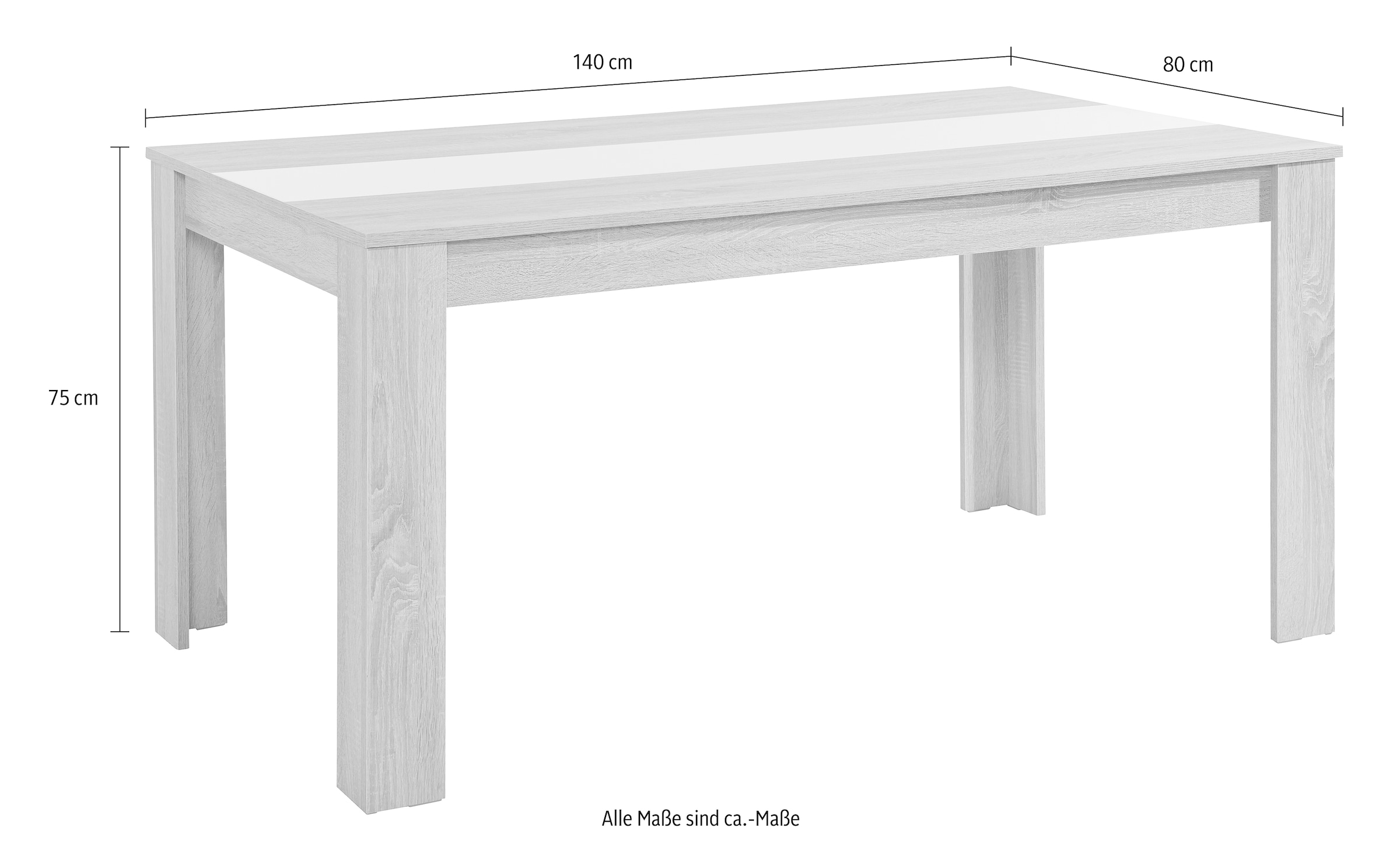 Home affaire Esstisch »Pluto« 1er Set,  Einlegeplatte wendbar