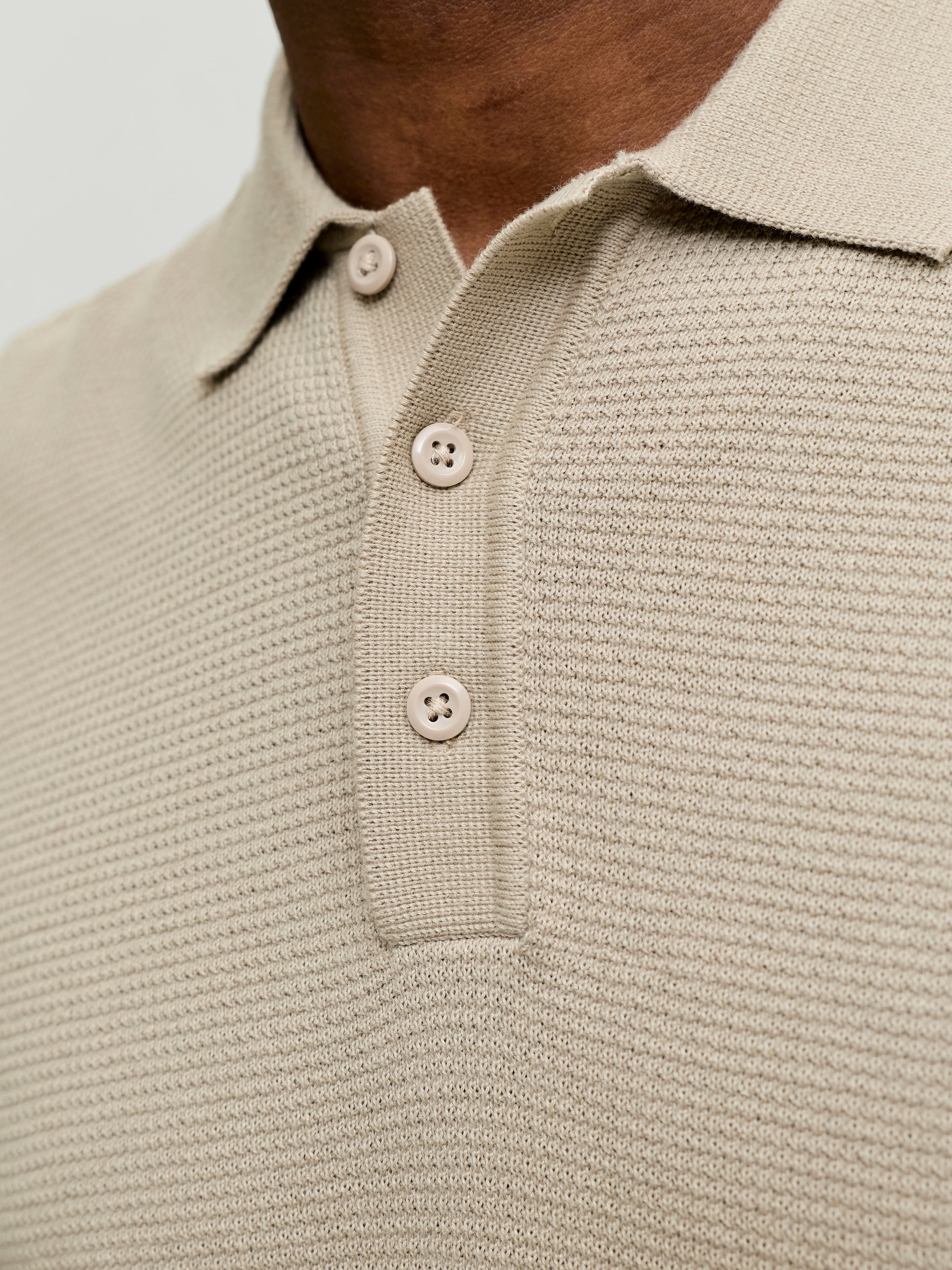 Jack & Jones Pull à col polo »JJEAUSTIN KNIT LS POLO SN« mélange coton, coupe régulière