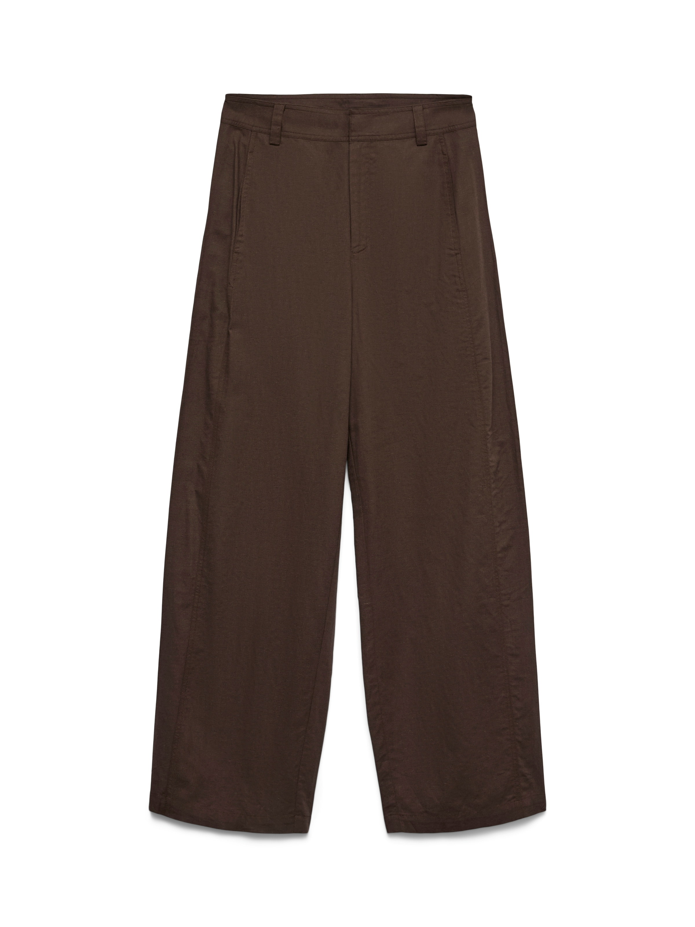 Vero Moda Pantalon de costume »VMSELMA HW BARREL PANTS WVN NOOS«  mélange coton, taille haute, jambes larges, avec lin