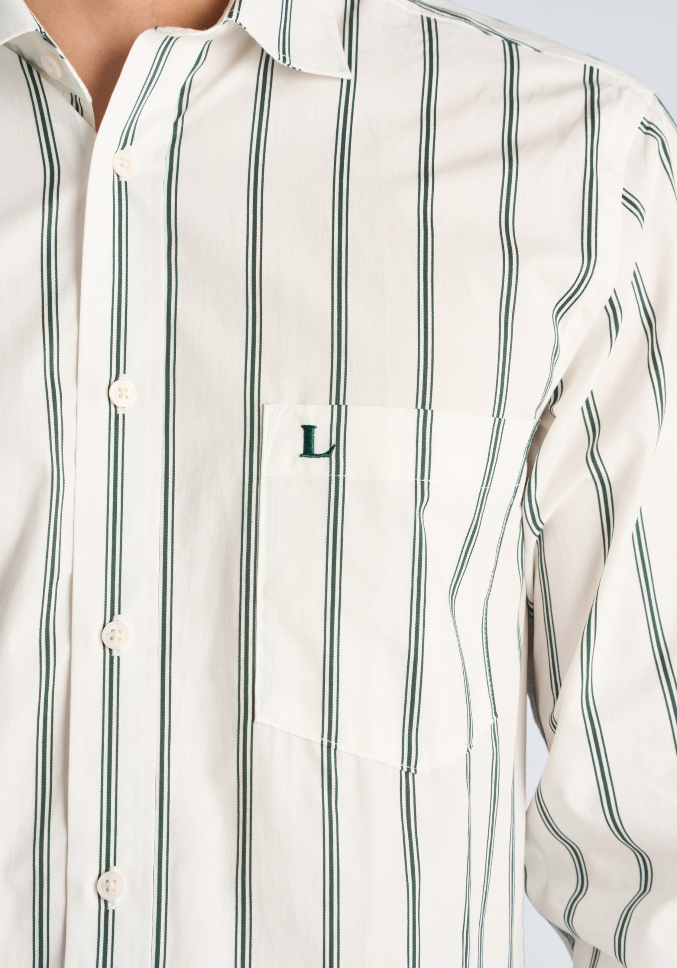 LINDBERGH Langarmhemd im Streifen-Design /  Baumwolle