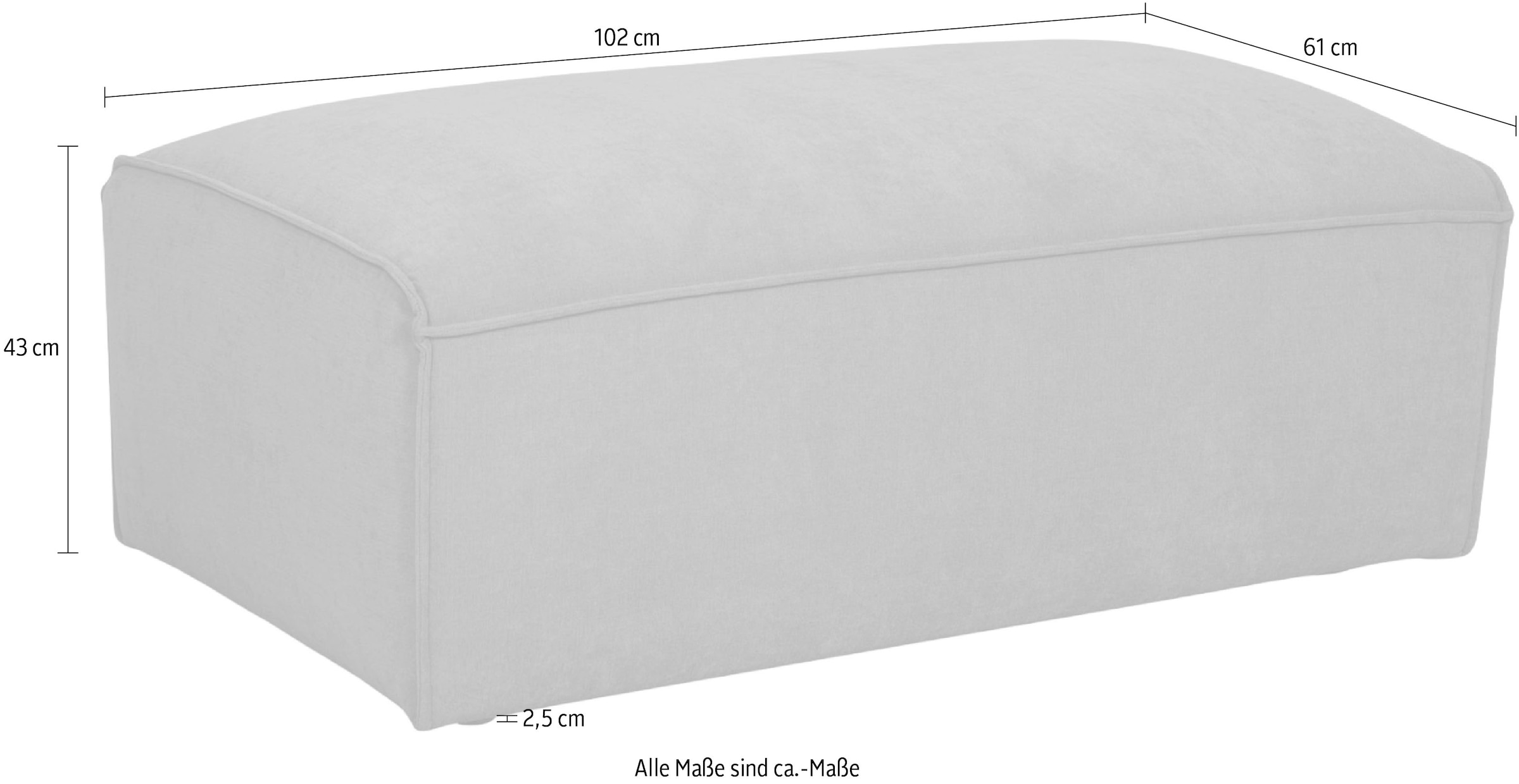 GOODproduct Tabouret rembourré »Mittell, Chenille« 102x61 cm, bodentief