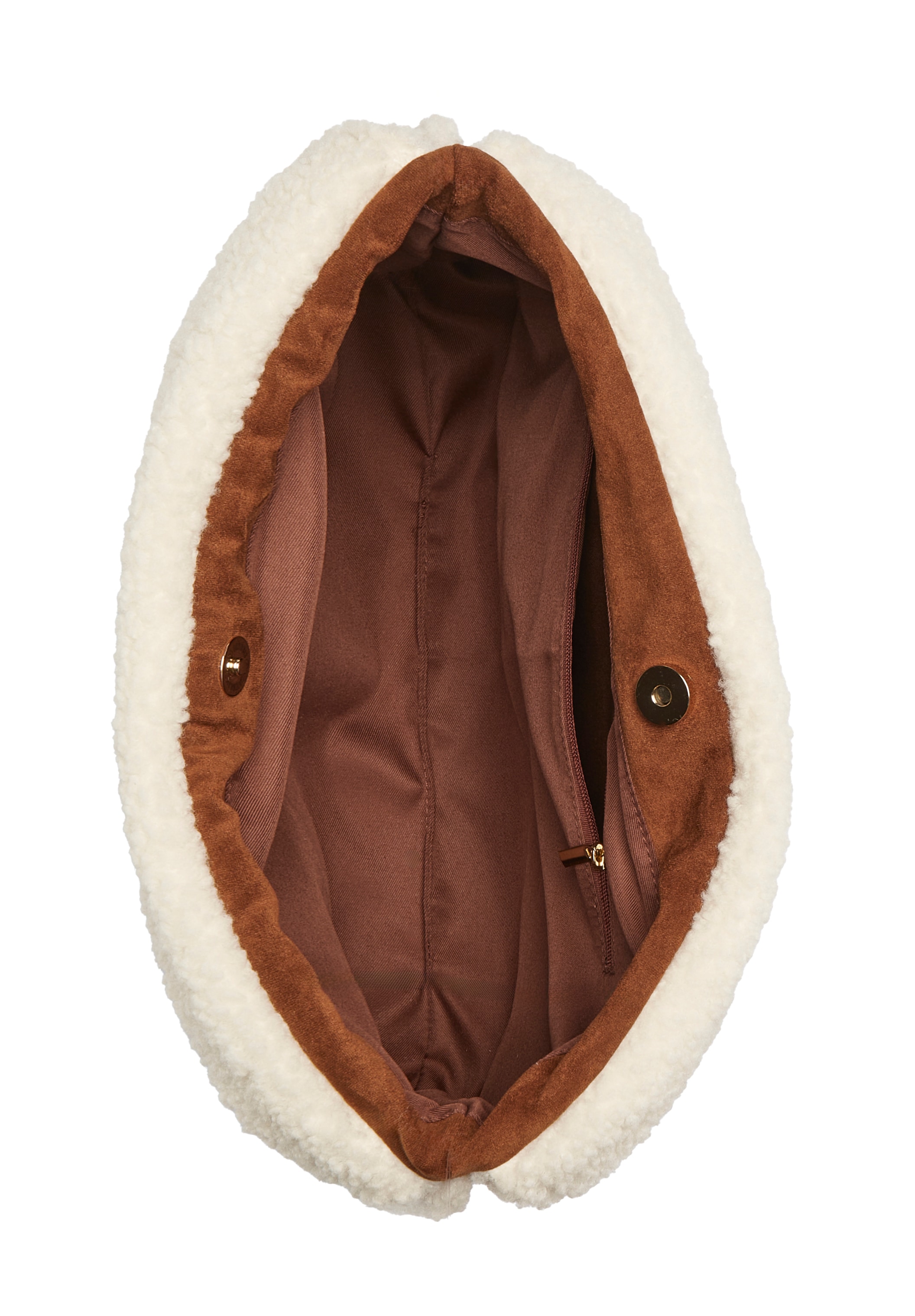 Vivance Sac à main »Schultertasche, Henkeltasche, Damentasche, Shopper« NOUVEAU avec anse chaîne et application en fausse fourrure d'ours VEGAN