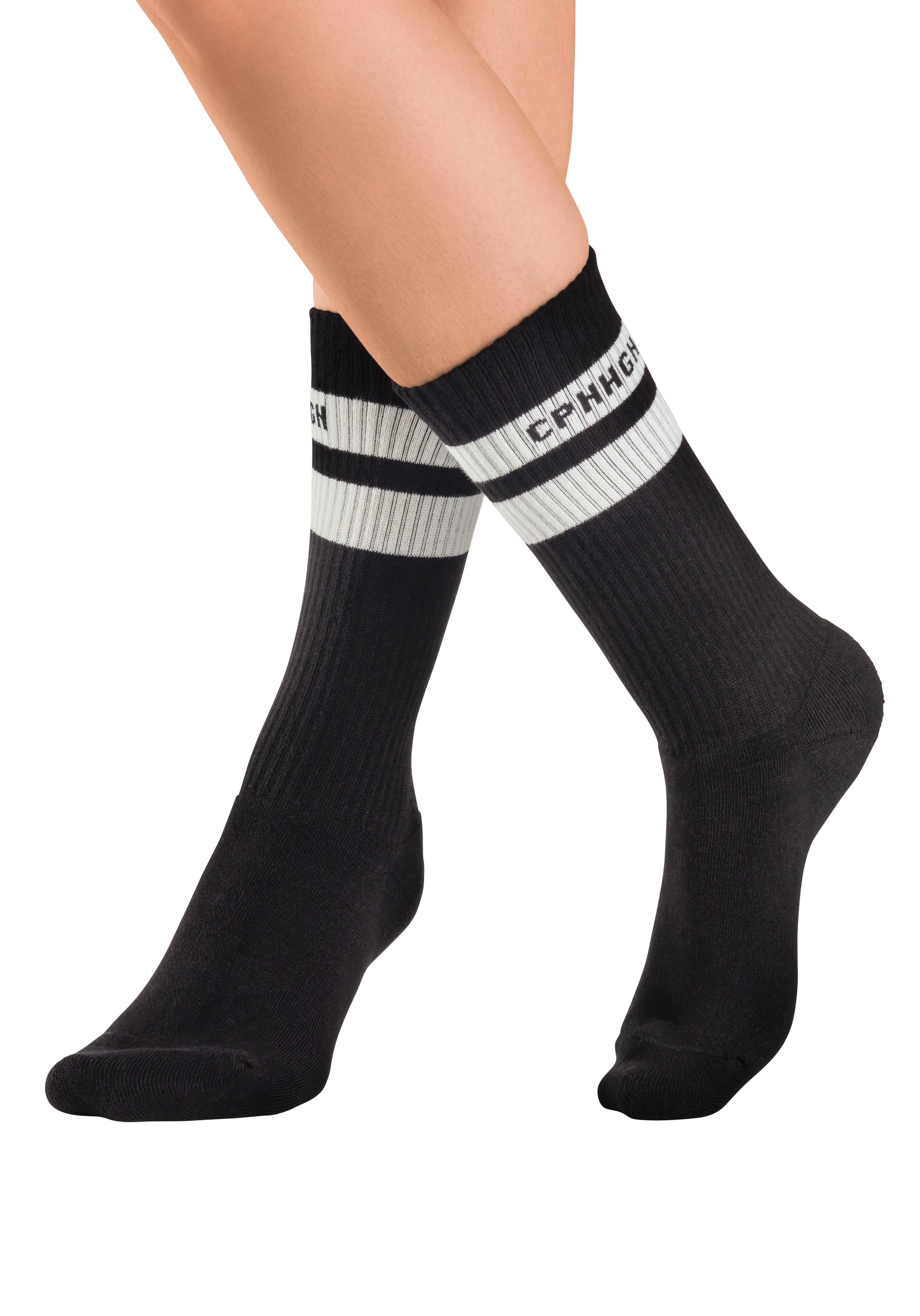 Copenhagen Studios Chaussettes de tennis Packung, 3 Couple tlg. mit Streifendesign und Vollfrottee