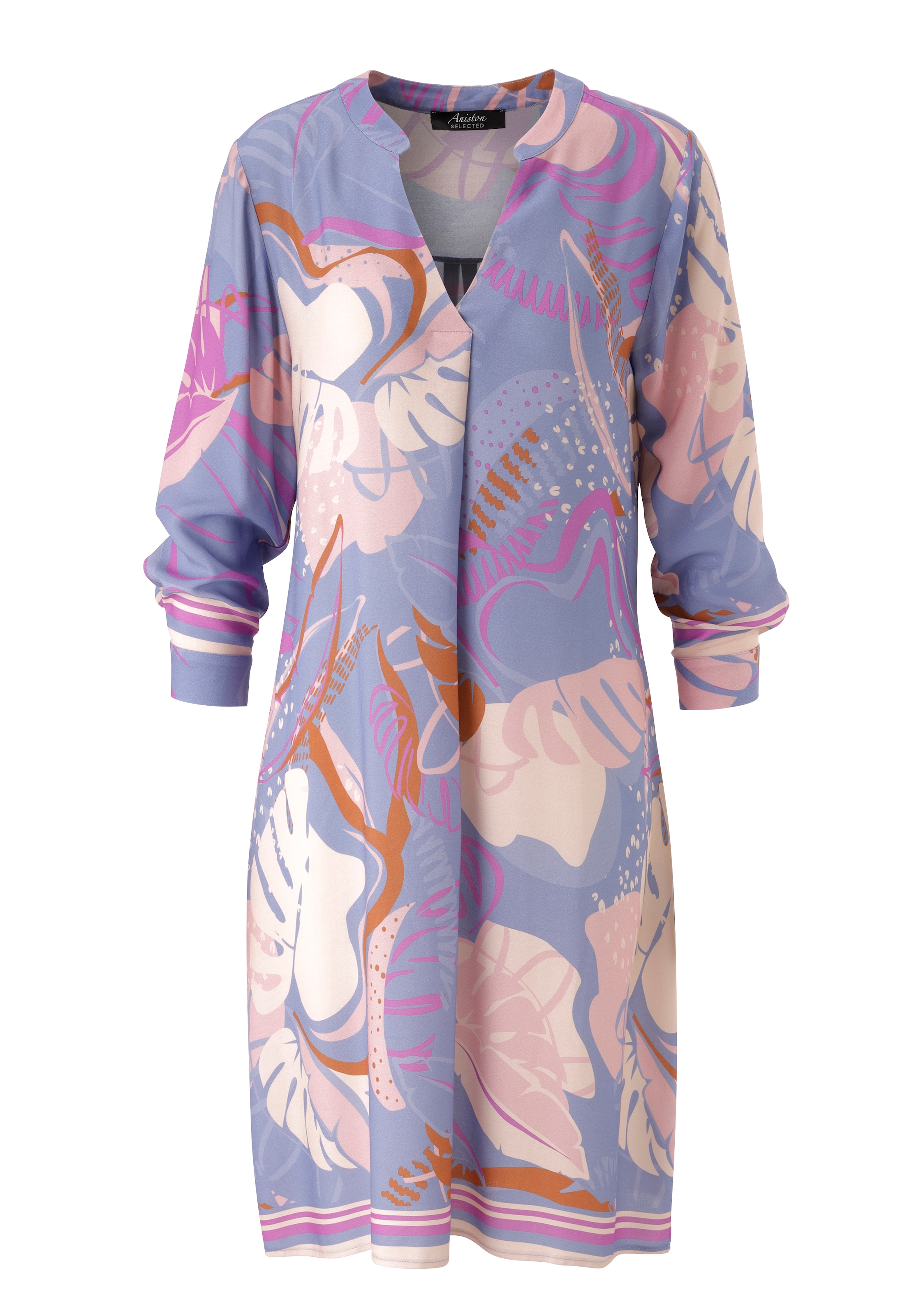 Aniston SELECTED Robe chemisier mit verspielter Blättermusterung - NEUE KOLLEKTION