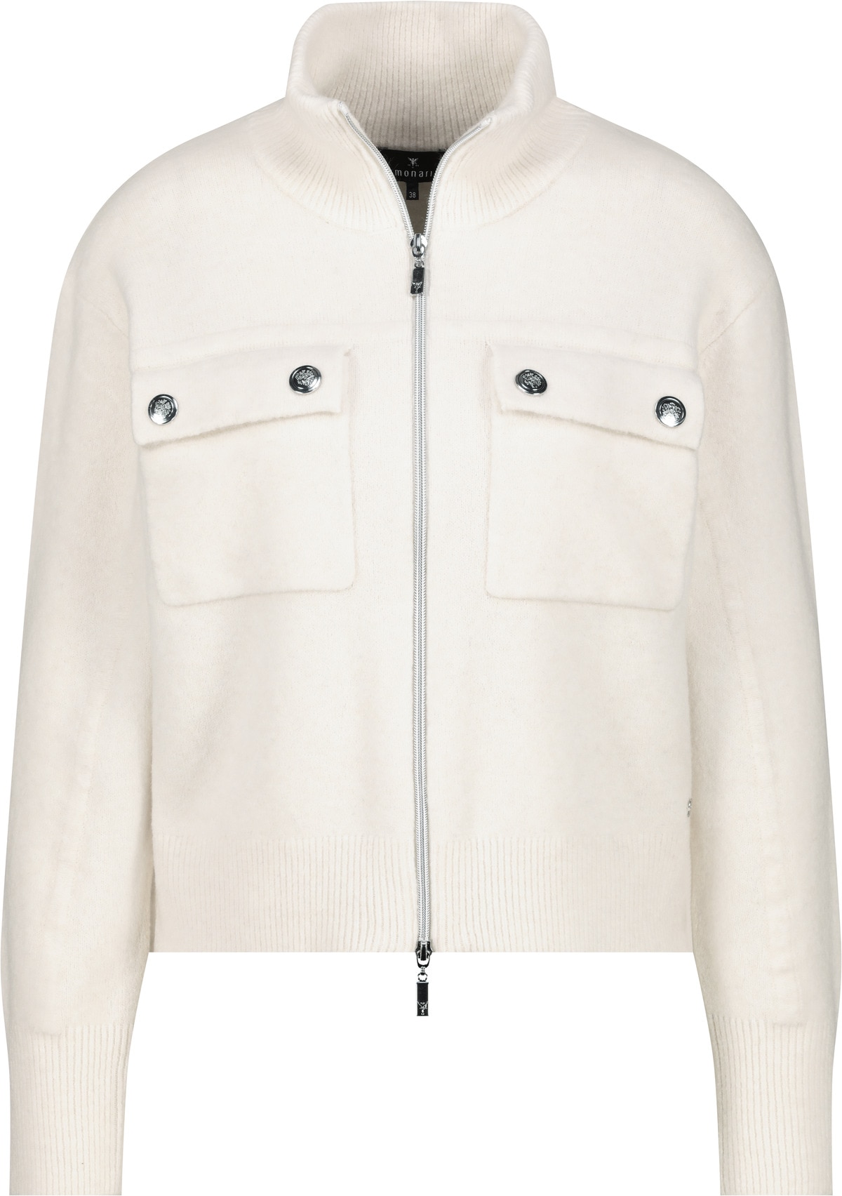 Monari Veste en tricot »Jacke Strickjacke« Körpernahe Passform mit Stehkragen