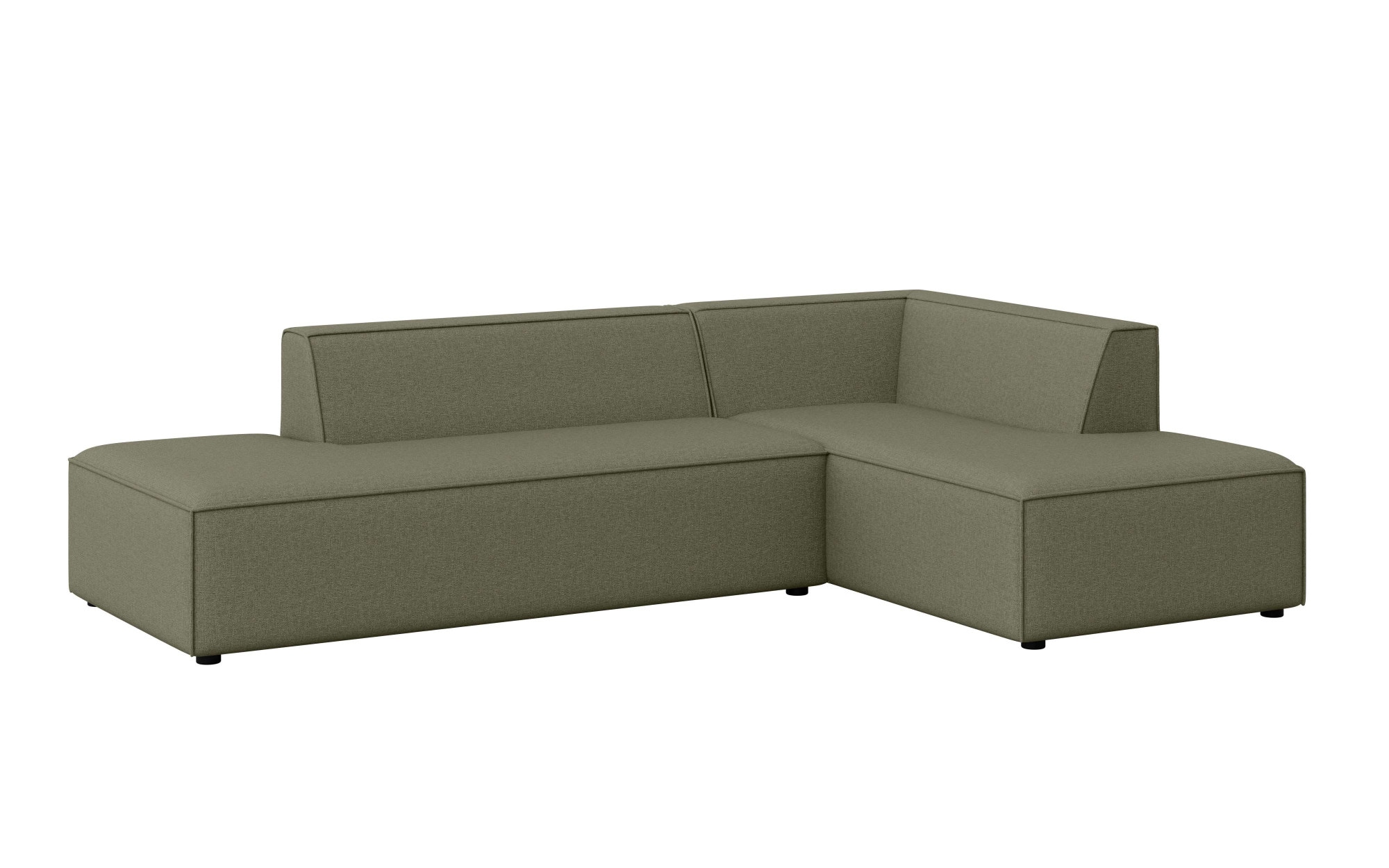 GOODproduct Canapé d'angle »Ecksofa Cavan mit Ottomane links oder rechts bestellbar« forme en L avec suspension à ressorts ondulés, dimensions L/P/H : 270/180/72 cm