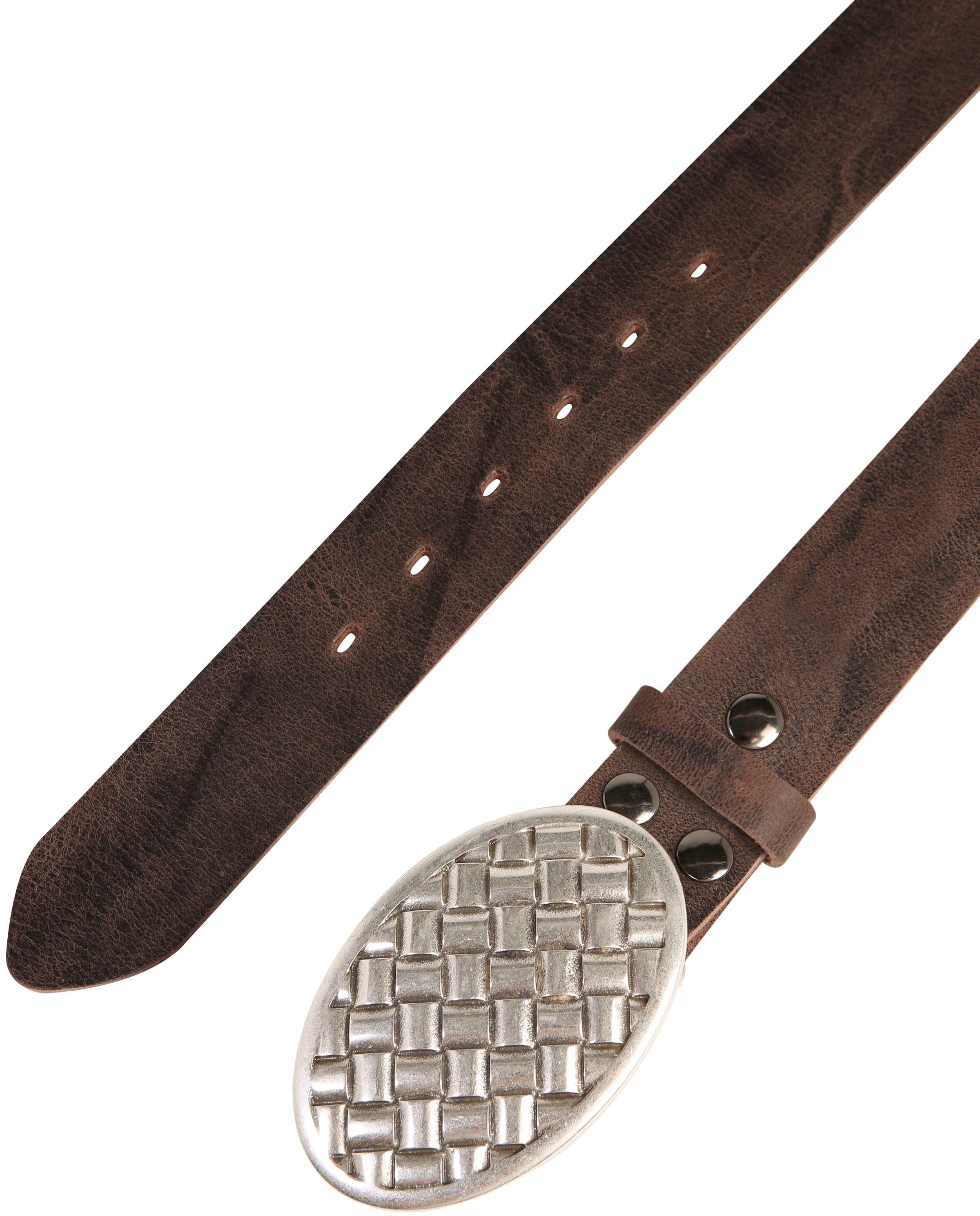 Rettungsring Gürtel Ledergürtel mit Koppelschliesse in grafischem Design