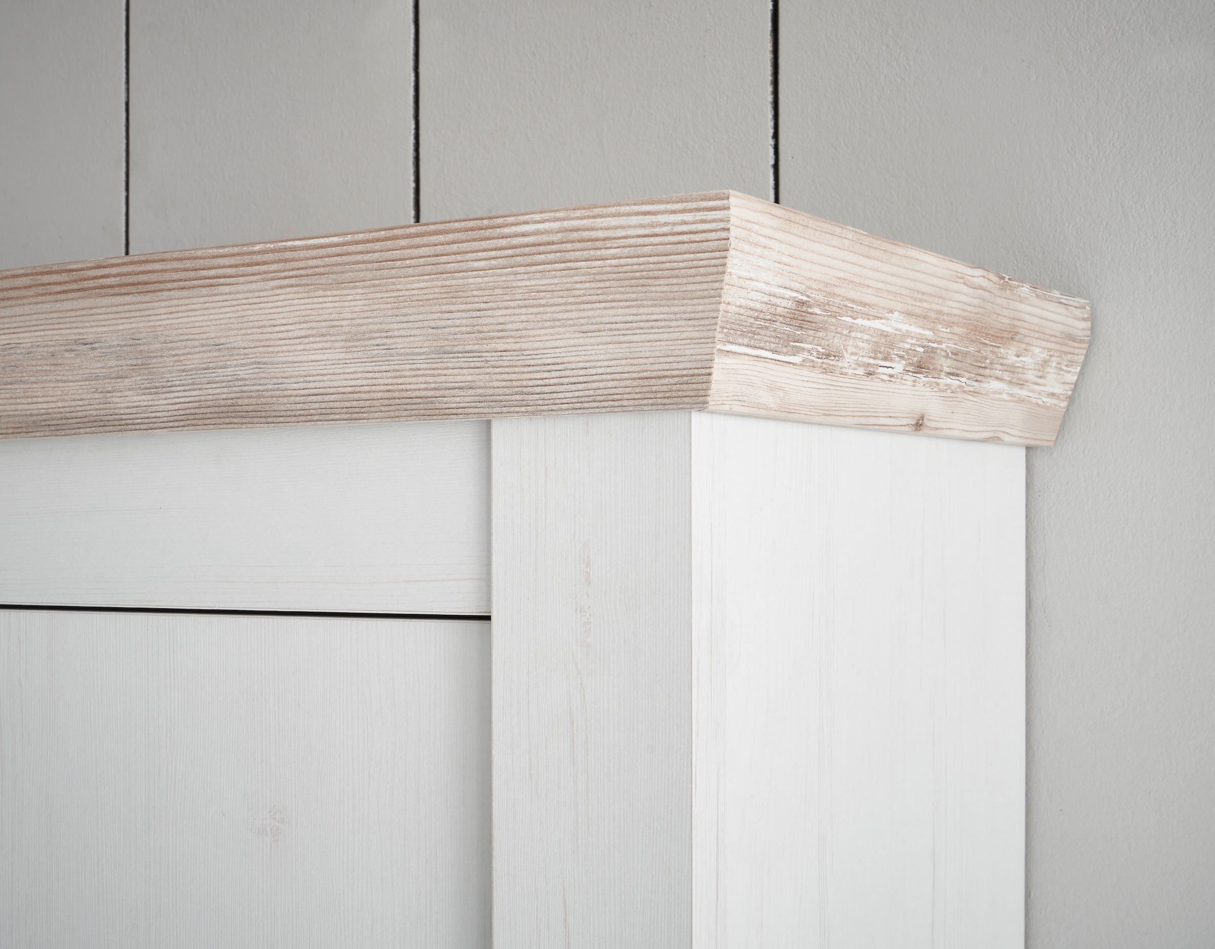 Home affaire Küchenzeile »Florenz, Küche in Pinie Weiss, mit Herdumbau, ohne E-Geräte« Set,  Breite 364 cm, mit verschnörkelten Metallgriffen, Arbeitshöhe 92 cm