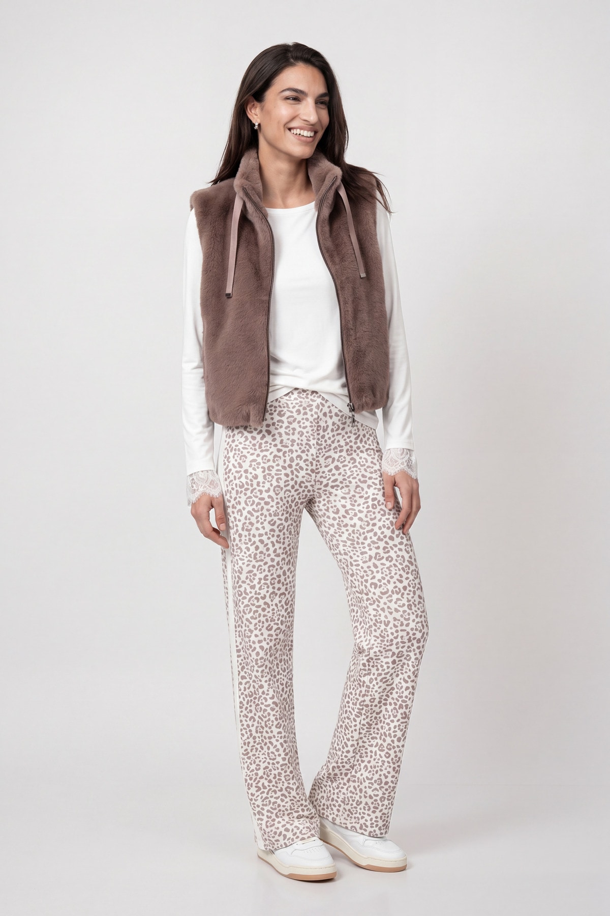 Monari Fellimitatweste »Weste fake fur« Regular fit mit Stehkragen