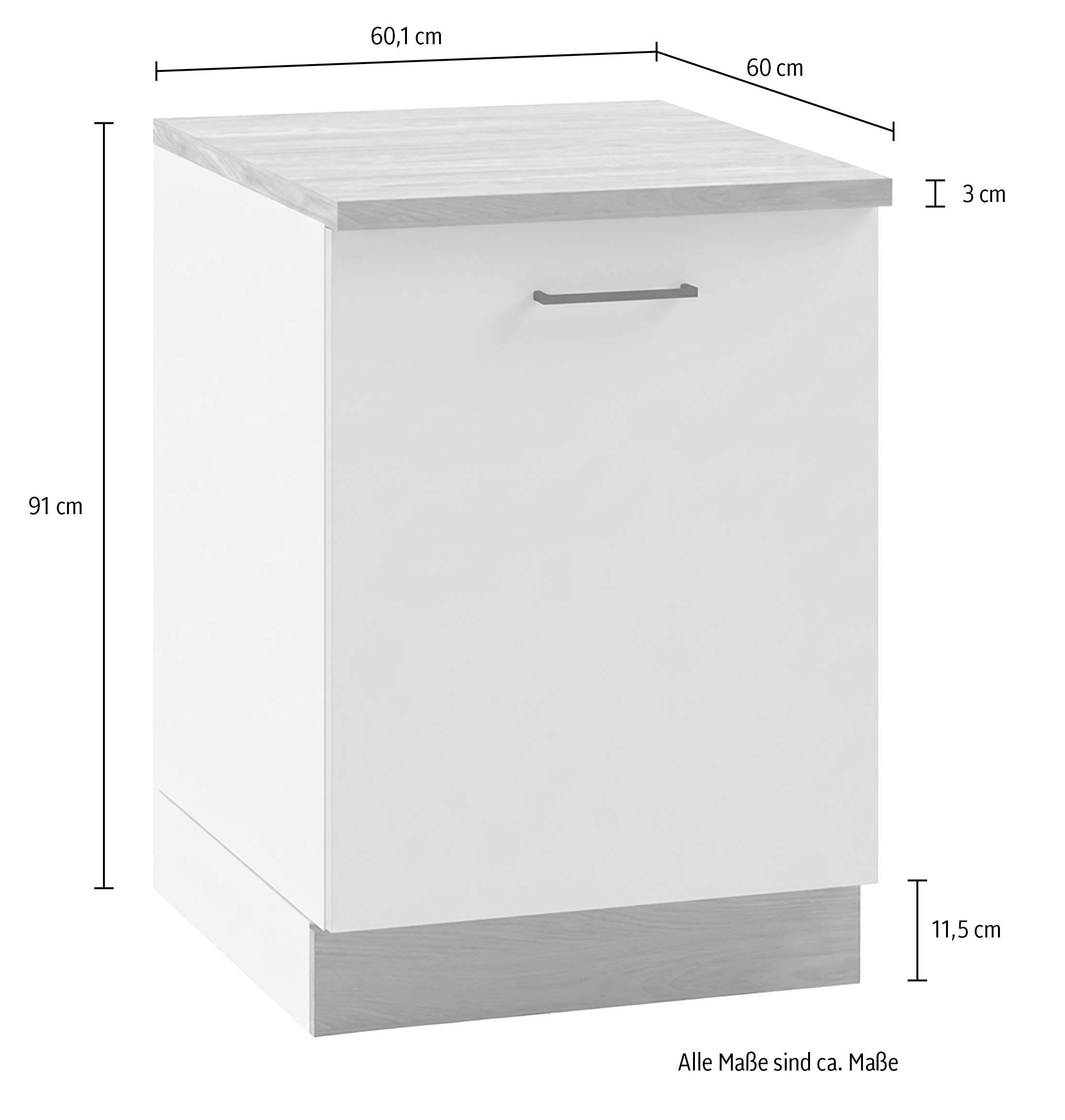 KOCHSTATION Unterschrank »Kolari« 1 Stk. tlg. Masse (B/T/H): 60,1 x 60 x 88 cm
