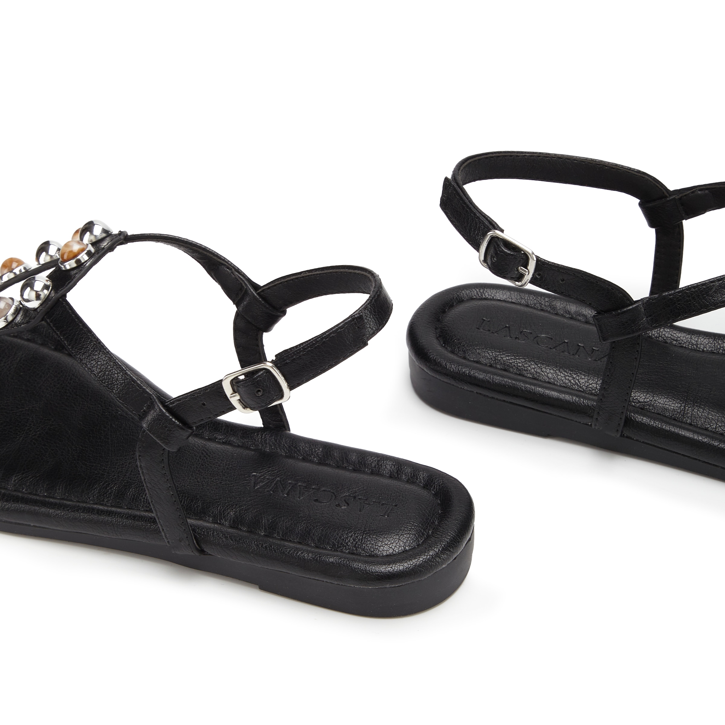 LASCANA Sandale »Sandalette, Sommerschuh, offener Schuh, Zehentrenner«  mit modischen Schmuckelementen VEGAN