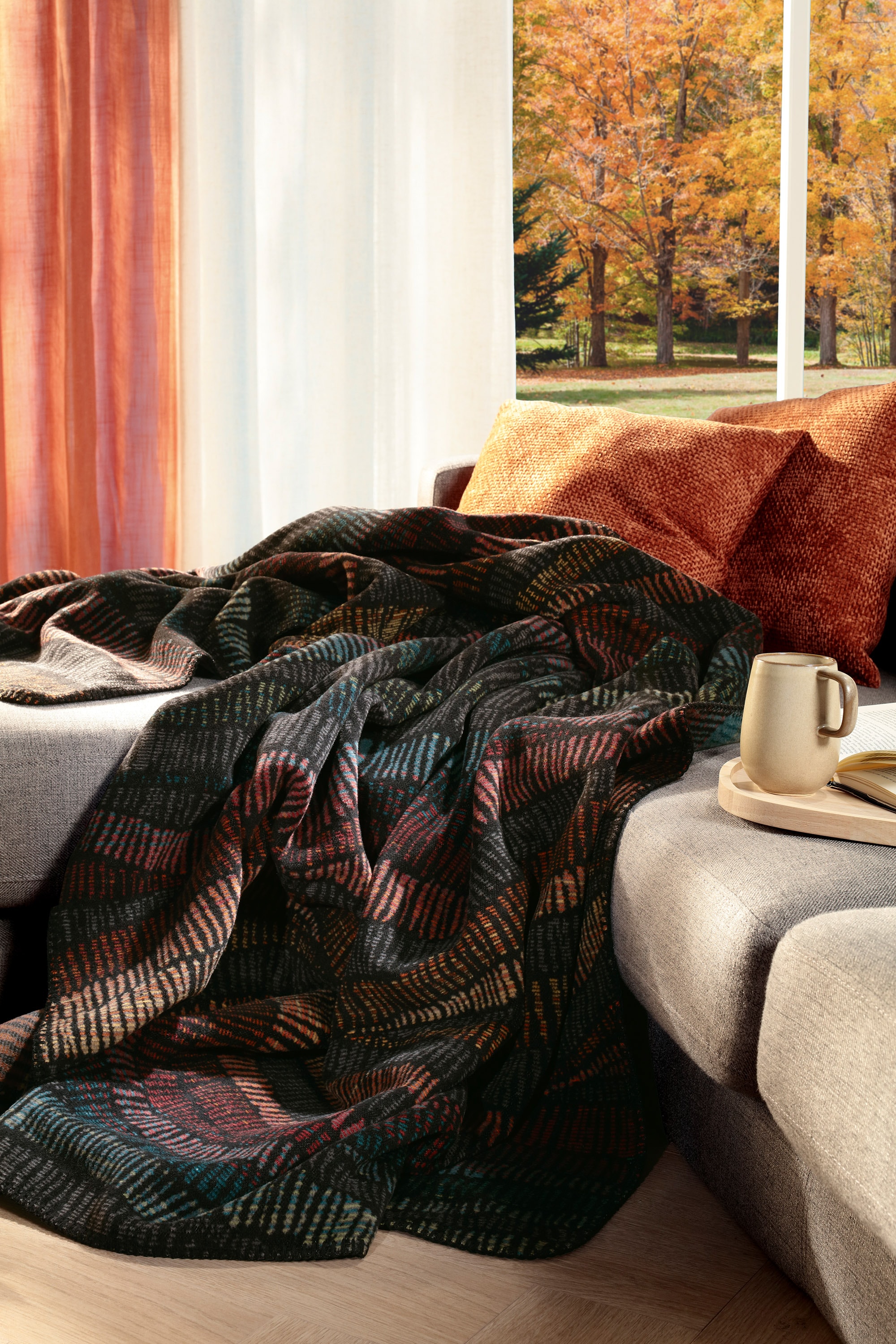 Biederlack Couverture d'intérieur »Vivid Waves« kuscheliger Blickfang