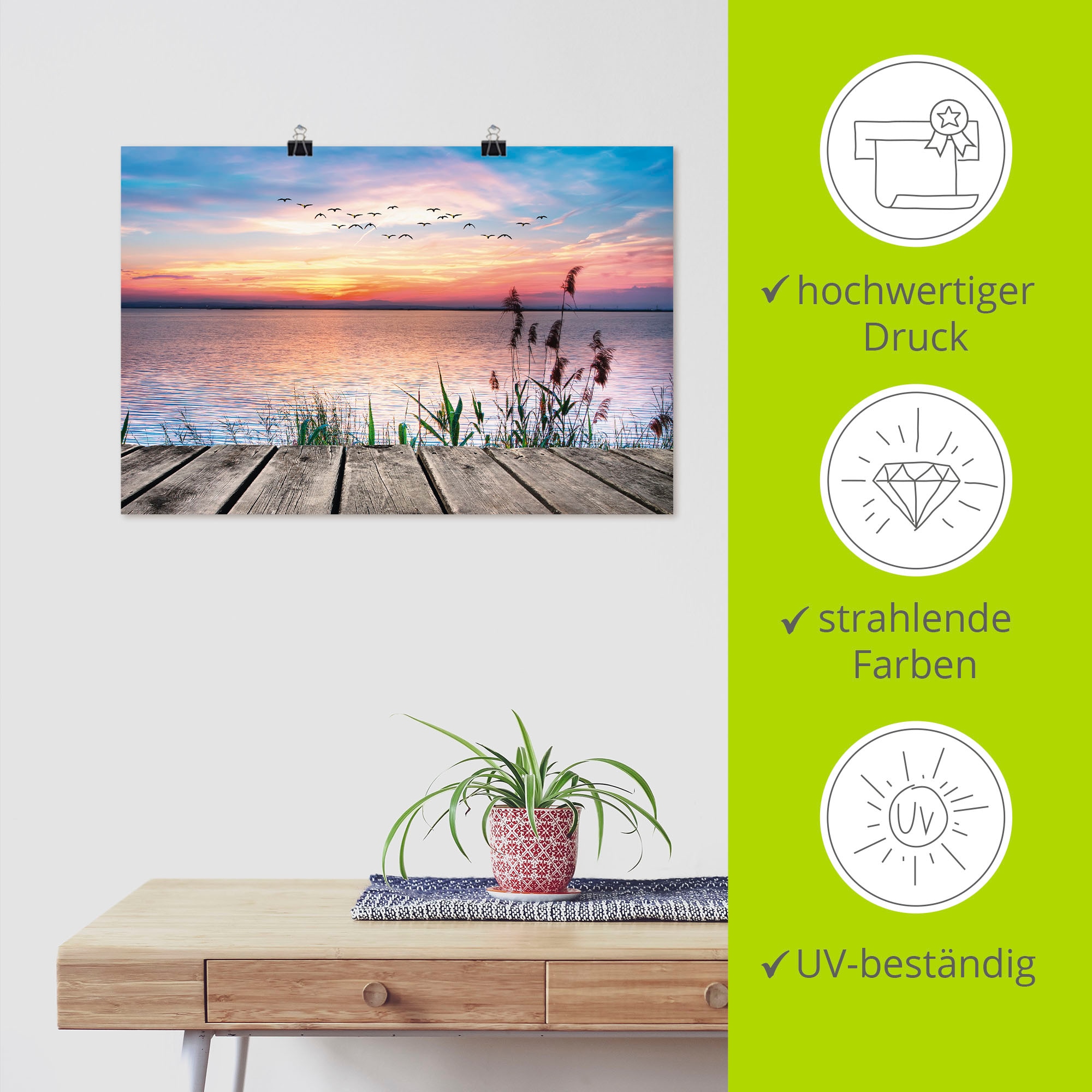 Artland Wandbild »Der See in den Farben der Wolken« Gewässer 1 Stk. tlg. als Alubild, Leinwandbild, Poster in verschied. Grössen