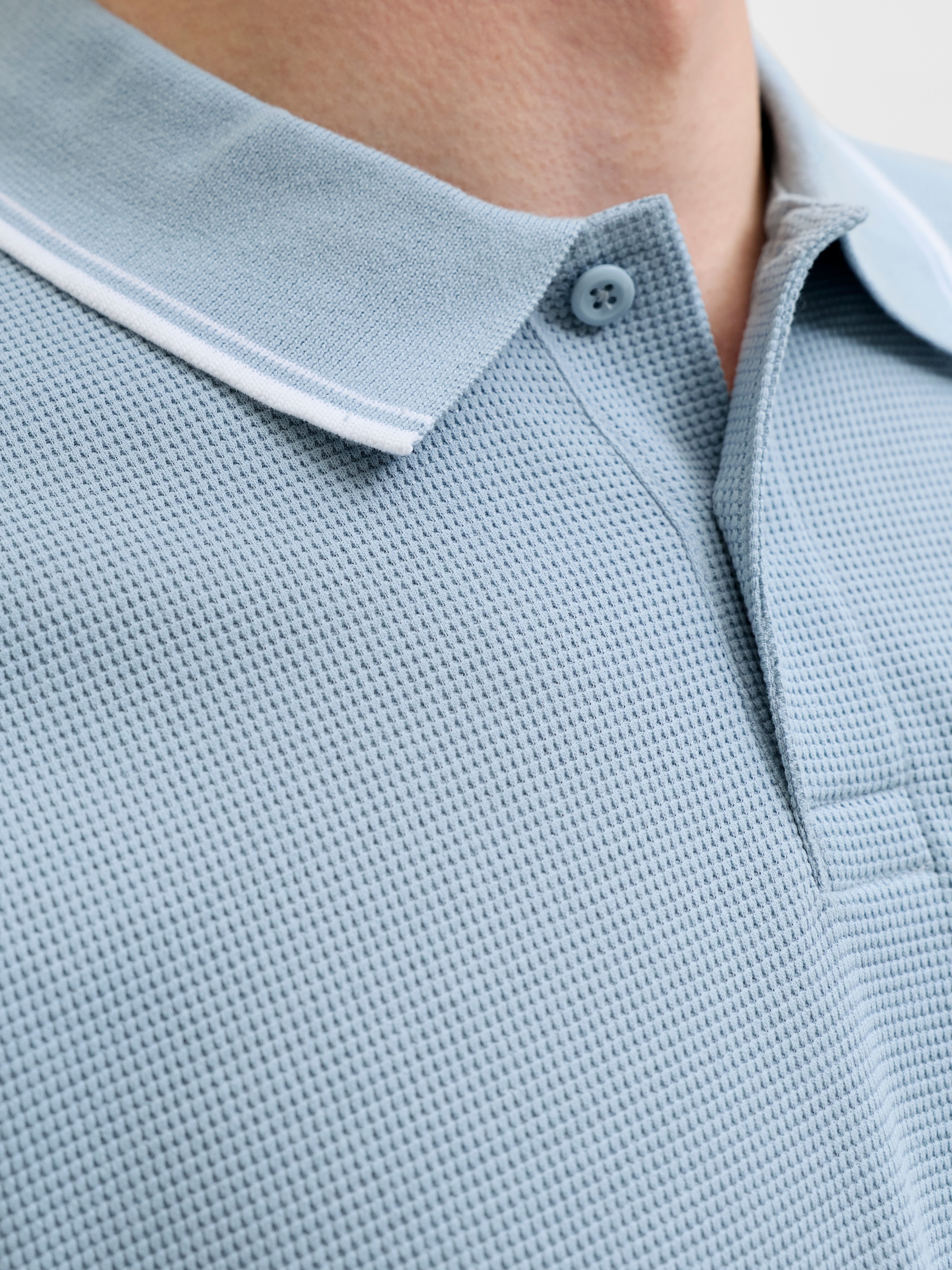 Jack & Jones Polo »JJEAUSTIN POLO SS NOOS« mélange de matériaux, coupe régulière