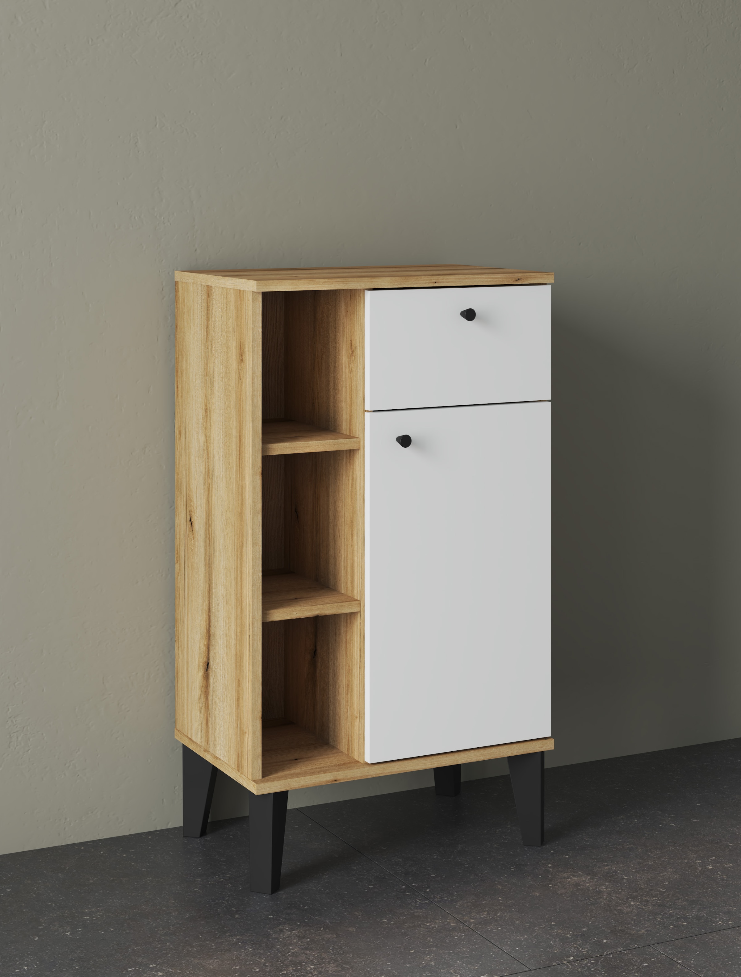 Home affaire Badmöbel-Set »OSLO, Bad im skandinavischen Design, 5-teiliges Badezimmer« Set, 5 Stk. tlg.
